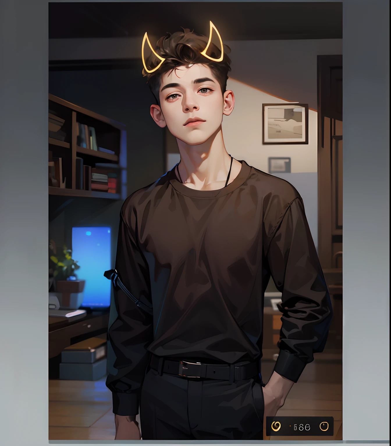 Boy with coffee futuristic background realisti c face 8k ultra high quality hd