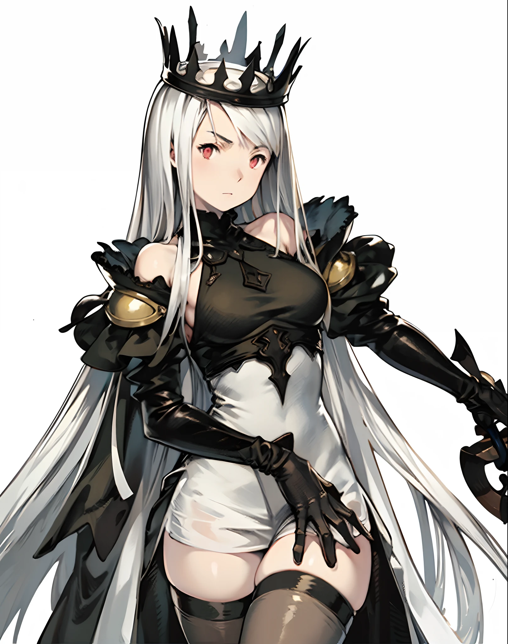 yoshida akihiko, 1girl, bravely default: flying fairy, bravely default \(series\), Nier, final fantasy, red eyes, crown