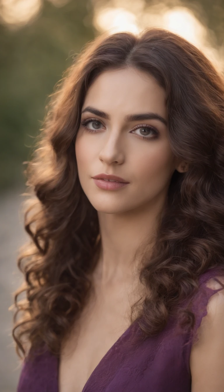 (realistic,photorealistic,photo-realistic:1.37),highly detailed, purple strapless top and purple tulle skirt, smiling,gorgeous russian 18year woman,beautiful detailed eyes,beautiful detailed lips,realism style,dynamic pose,full body,8k quality,depth field,wavy long black hair,professional portrait lighting,vivid colors,ultra-sharp focus,soft natural lighting,sophisticated expression,breathtaking composition,subtle background,highres,nighttime, pub background