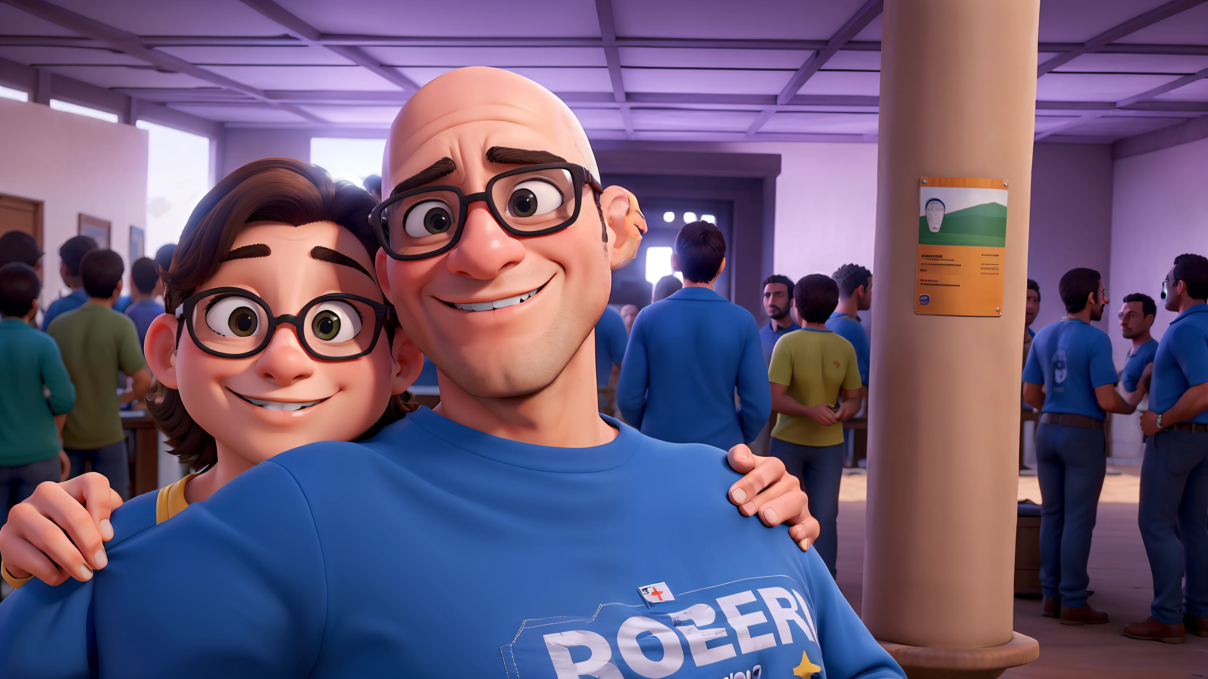 Obra-prima, de melhor qualidade, um homem careca com calvanhaque, uma mulher de oculos