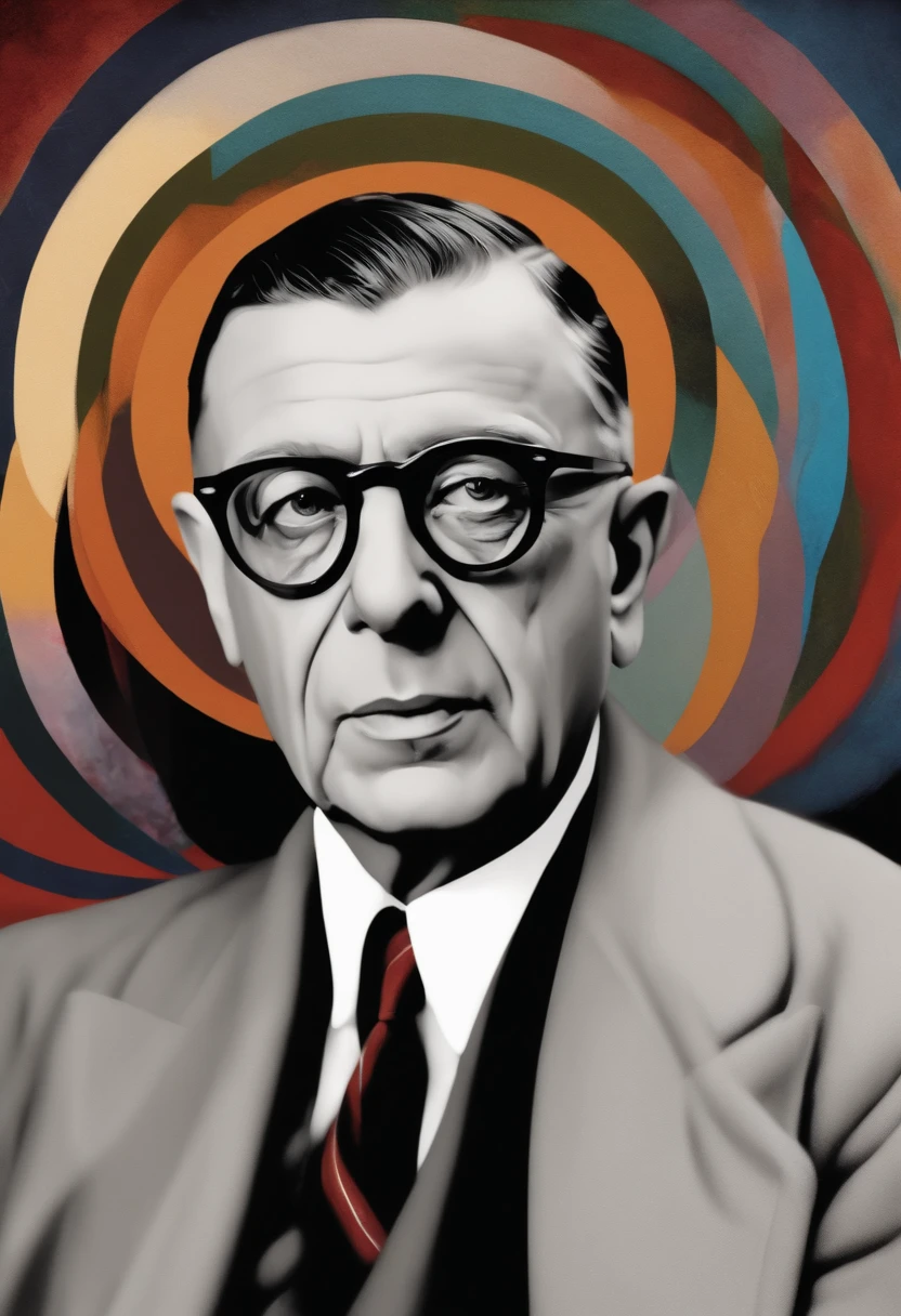 Jean Paul Sartre en marbre haut resolution