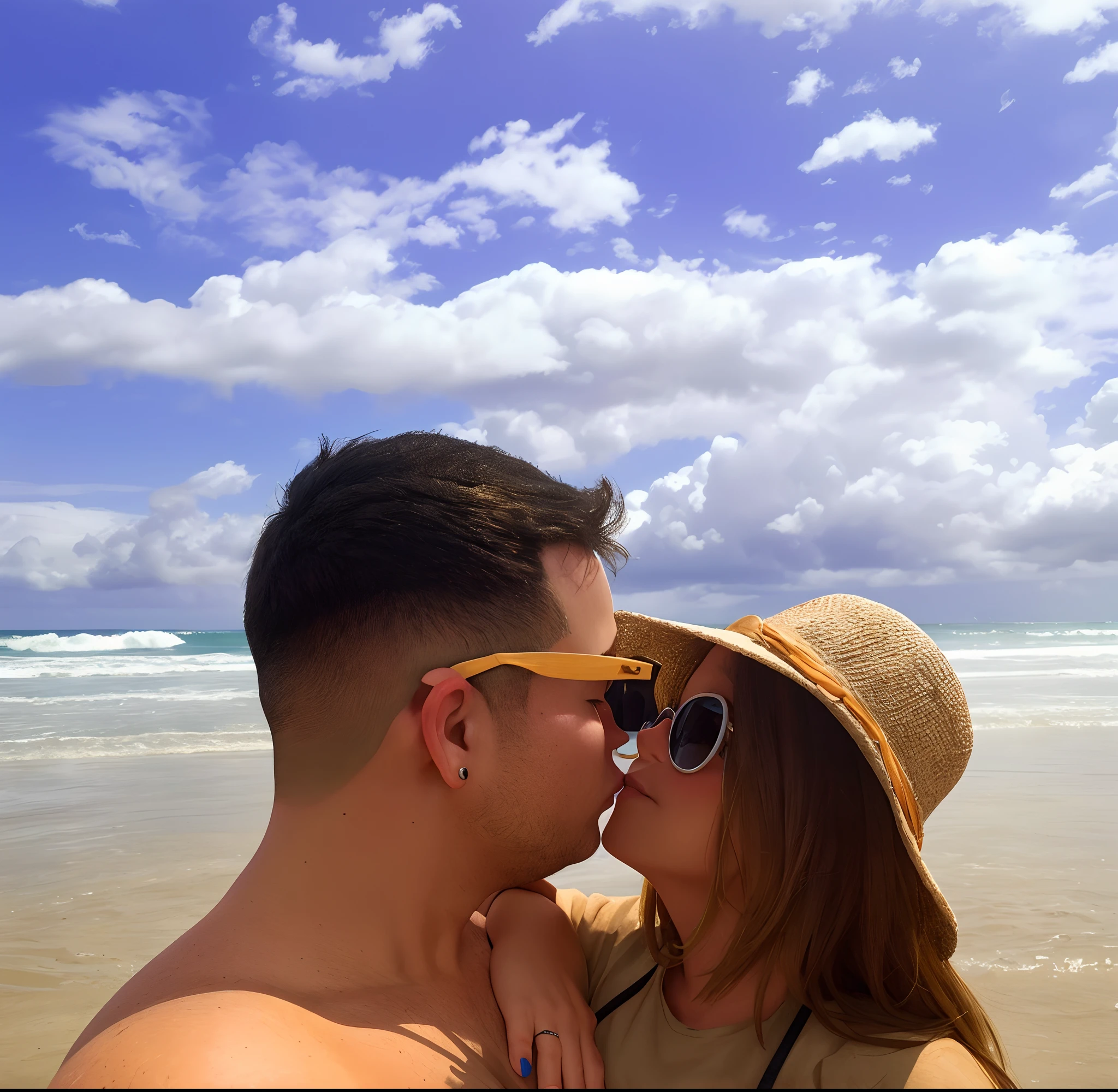 "Mom kissing her little boy on the lips", blonde hair, Mother is seen wearing skirt, Little boy is seen wearing shorts, master part, Realistic, high resolution, alta qualidade, extremely high quality, best quality, ultra detalhado, extremamente detalhado,