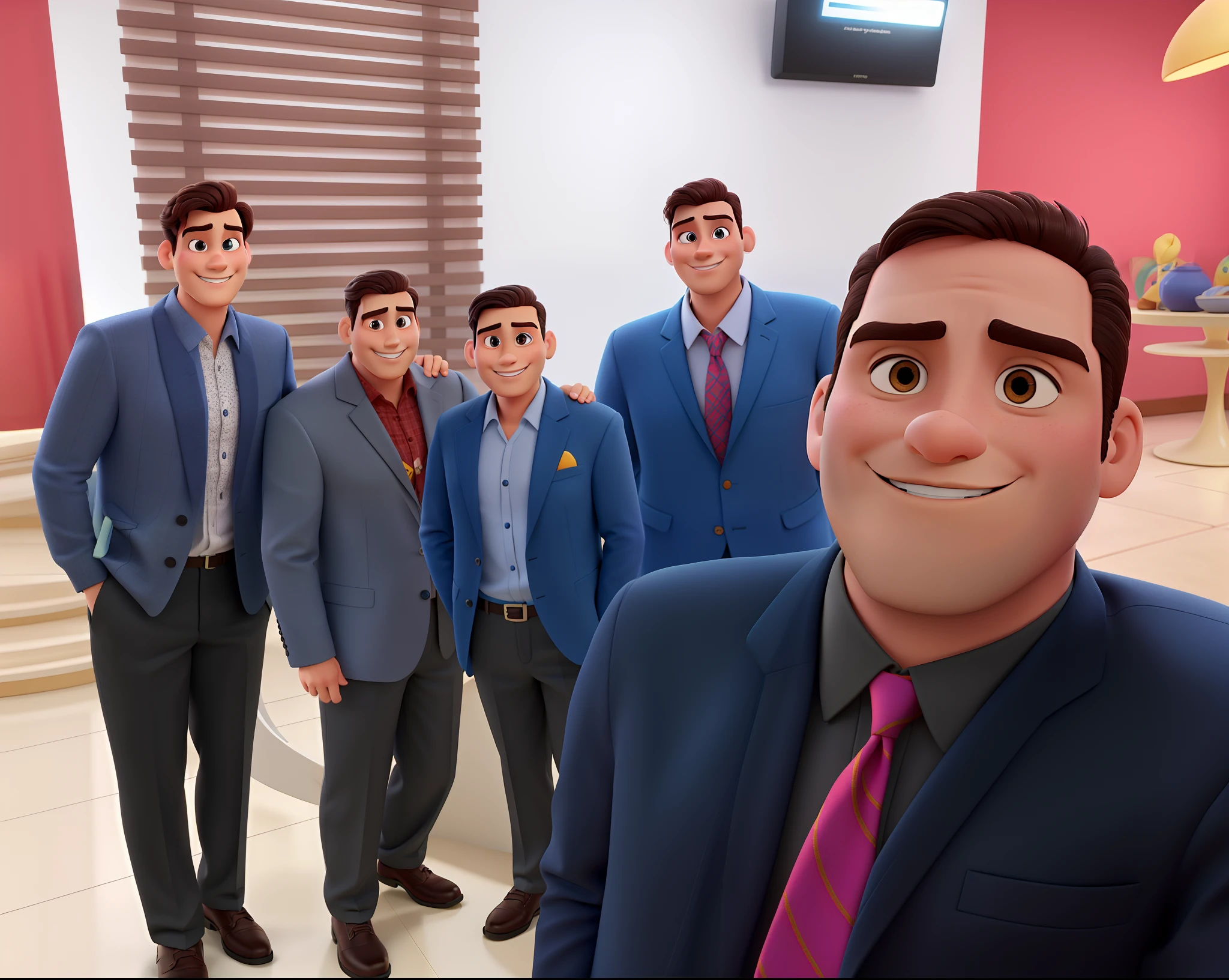 Homens de terno e gravata estilo disney pixar, alta qualidade, melhor qualidade