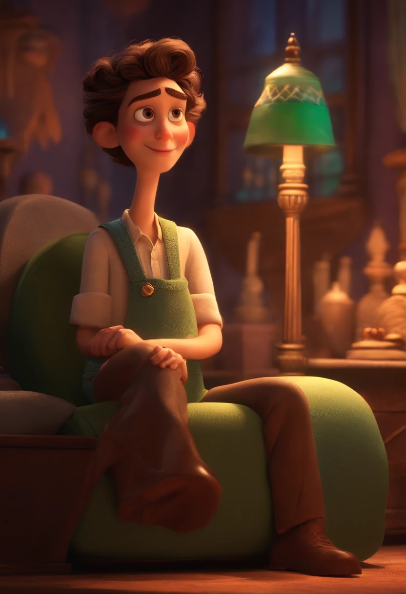 A Dream Architect Inspired by Pixar Animation, de perto. The character takes center stage with captivating facial expressions, oferecendo um toque de irrealidade
