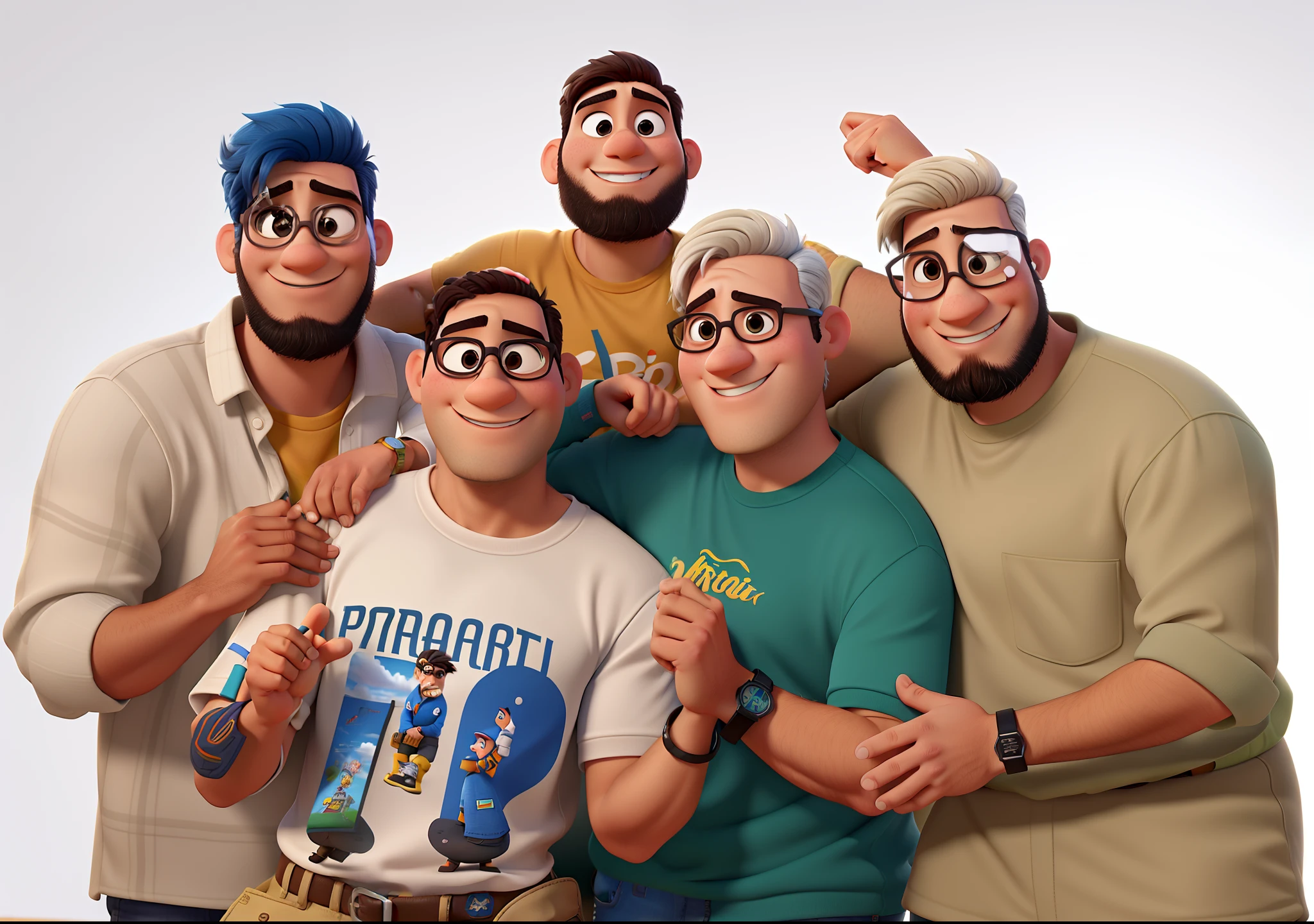 Homens morenos estilo pixar, alta qualidade, melhor qualidade.