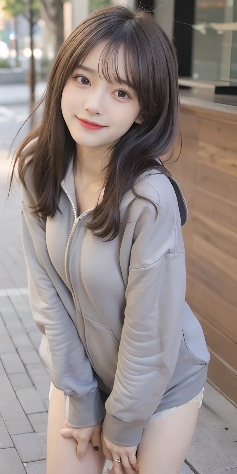 masutepiece, Best Quality,
Ultra-detailed, finely detail, hight resolution, in 8K,
((Photorealsitic:1.4, Raw photography, 超A high resolution,Top image quality: 1.4)),
Wallpaper,
((Perfect whole body configuration1.5)),
Beautiful detailed eyes, Natural Color Lip,
((a serene smile:1.5)),
((Random and cute hairstyles)),
((fullnude:1.5)),
((large full breasts、cleavage of the breast:1.2)),
((((Wear a grey full-zip hoodie:1.5)))),
((from the front side:1.5)),
((breastsout、under look eyes、Mole on the arm:0.9)),
((Leaning forward heavily:1.5)),
((Random blurry background)),
((Random and cute facial expressions)),,
((1人の女性:1.5))
very detailed and professional lighting、
((Random and cute facial expressions:1.5))、
((thigh visible、I see underwear:1.5))