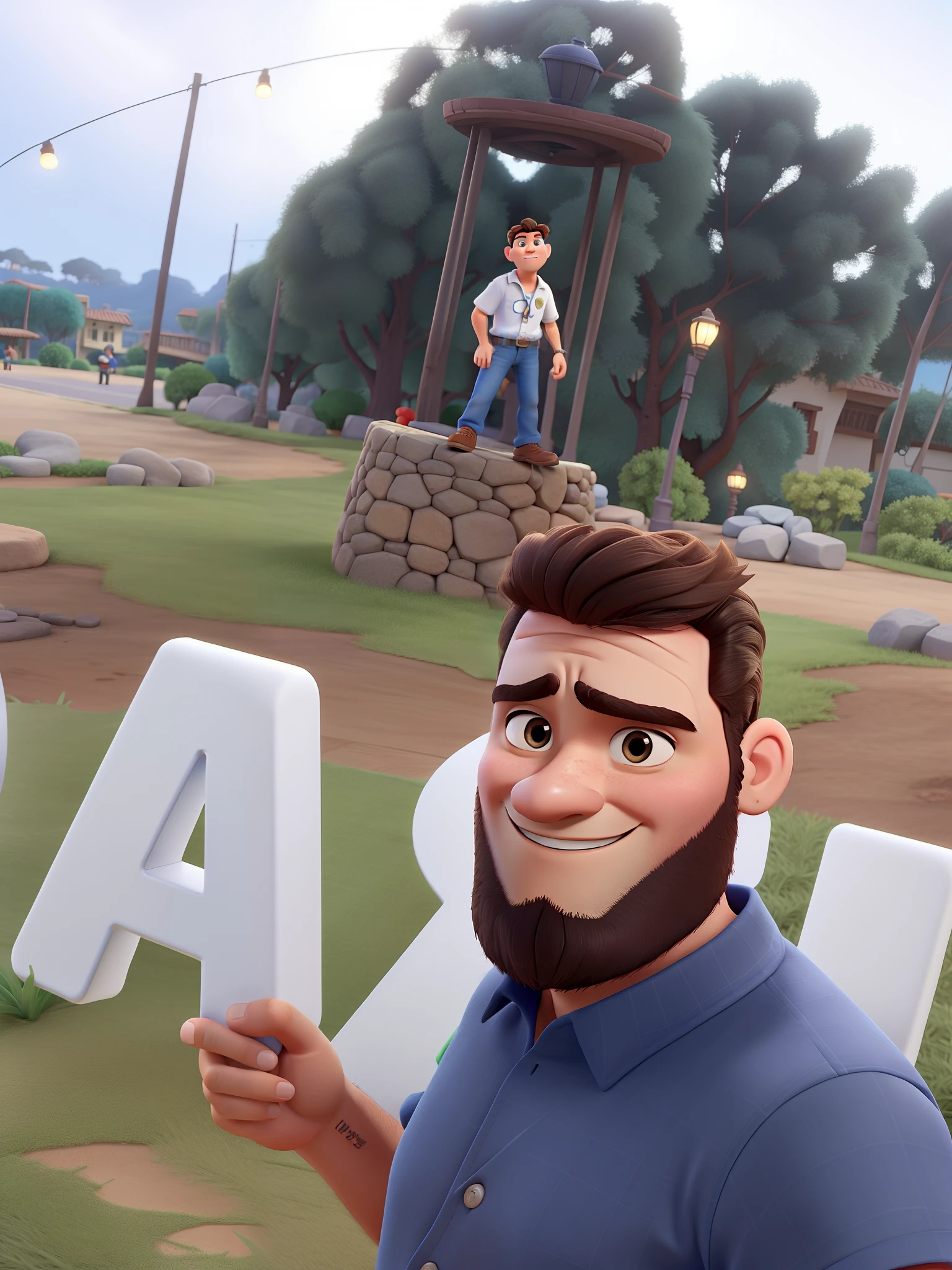 Um homem estilo Disney Pixar,melhor qualidade,mais alta qualidade
