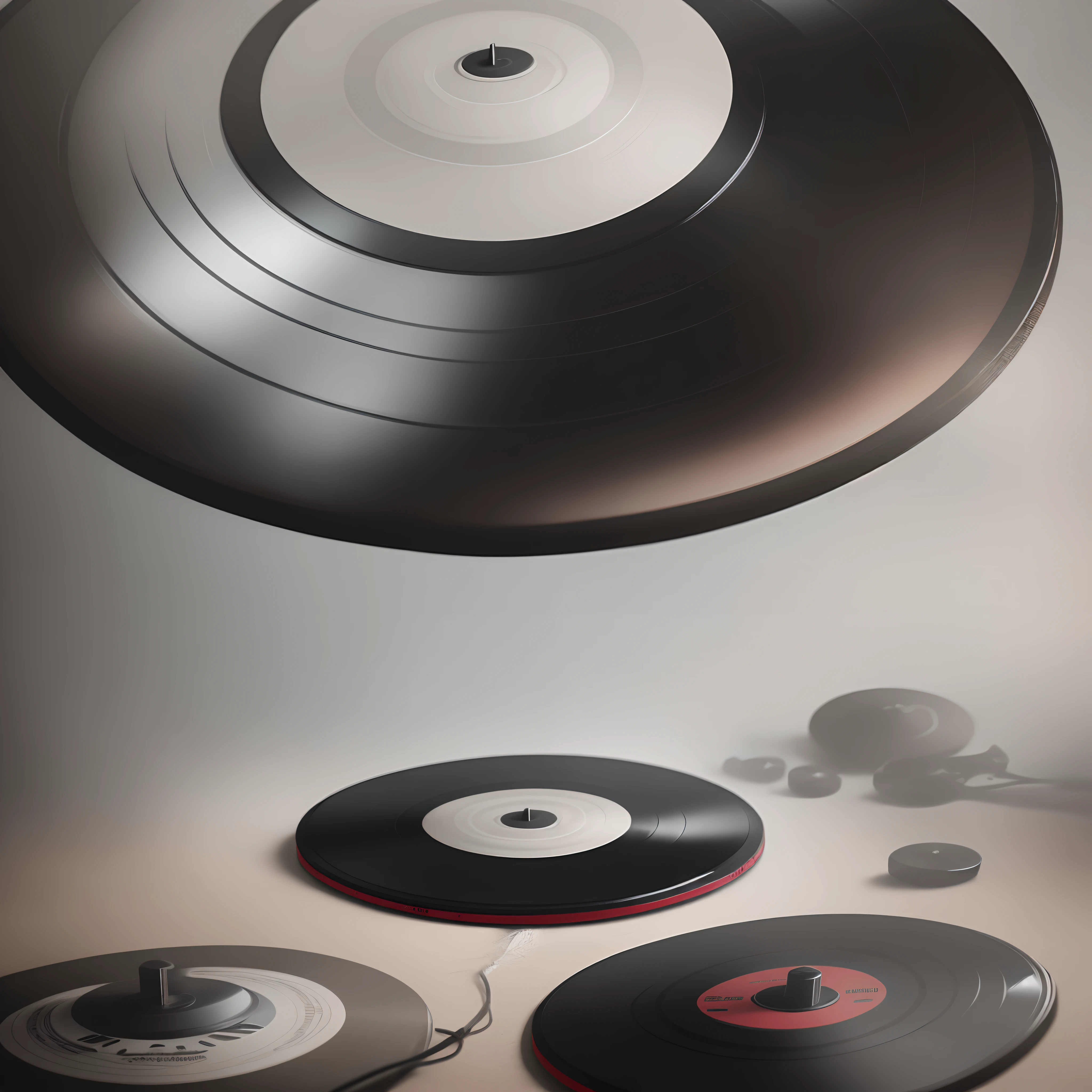 Black Vinyl disk realistic in misty background