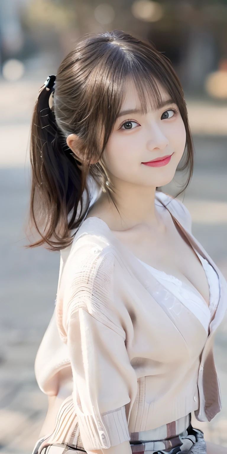masutepiece, Best Quality,
Ultra-detailed, finely detail, hight resolution, in 8K,
((Photorealsitic:1.4, Raw photography, 超A high resolution,Top image quality: 1.4)),
Wallpaper,
((Perfect whole body configuration1.5)),
Beautiful detailed eyes, Natural Color Lip,
((a serene smile:1.5)),
((Random and cute hairstyles)),
((fullnude:1.5)),
((large full breasts、cleavage of the breast:1.2)),
((Wear a cardigan with an open chest:1.5)),((Plaid micro mini skirt:1.5)),
((from the front side:1.5)),
((breastsout、under look eyes、breastsout、Mole on the arm:0.9)),
((fold hands behind:1.5)),
((Random blurry background)),
((Random and cute facial expressions)),,
((1人の女性:1.5))
very detailed and professional lighting、
((Random and cute facial expressions:1.5))、
((thigh visible、I see underwear:1.5))