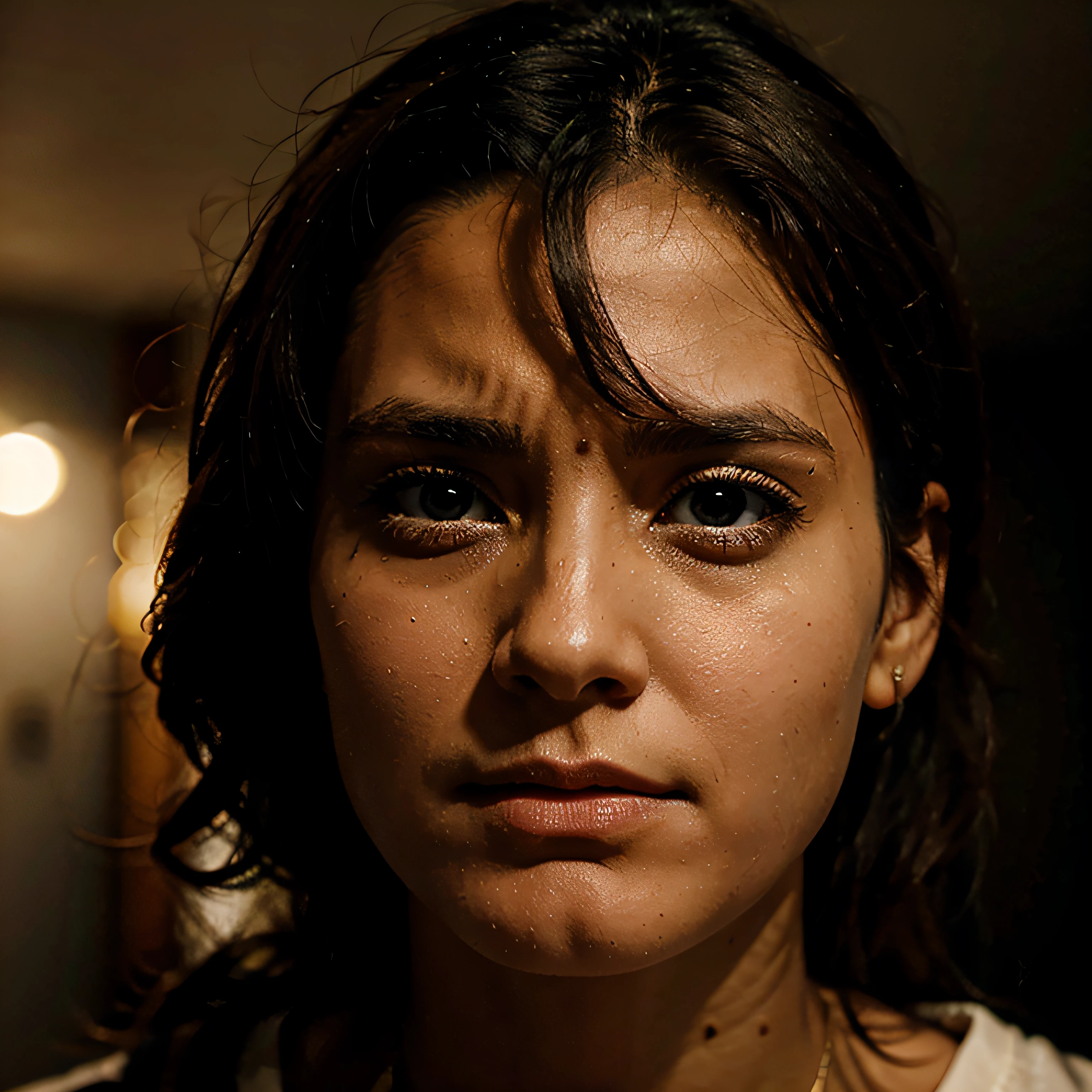EYES COMING TEARS, SHOWING SADNESS AND FEAR