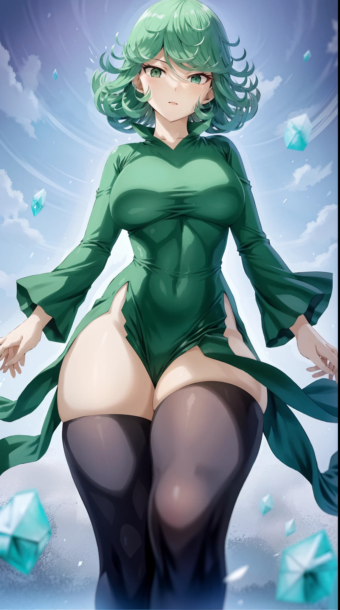 Tetas grandes, tatsumaki, desnuda, piernas abiertas
