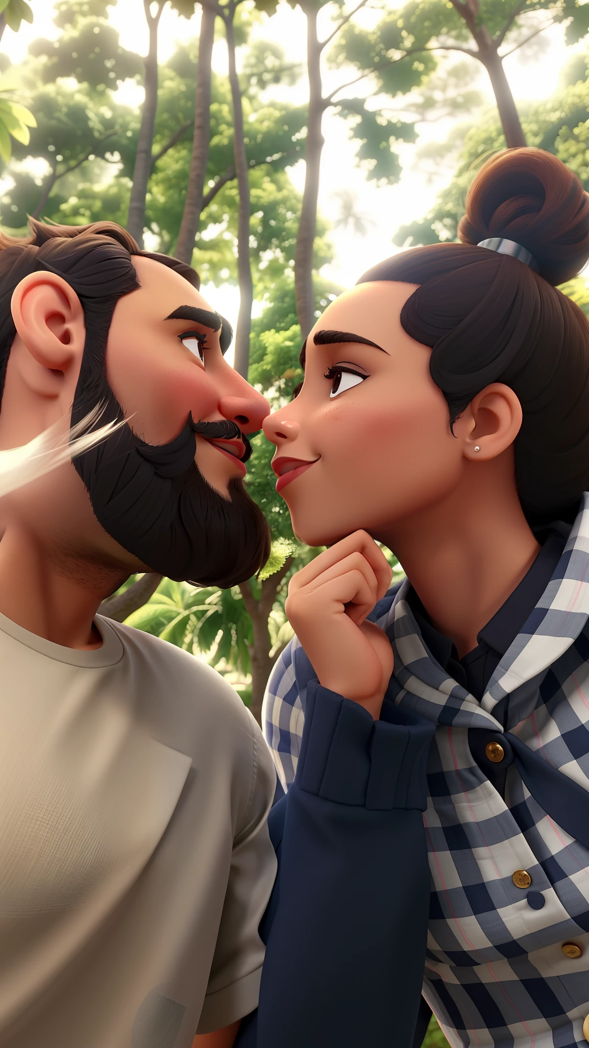 Homem de barba e pele morena, mulher de pele clara alta qualidade, melhor qualidade
