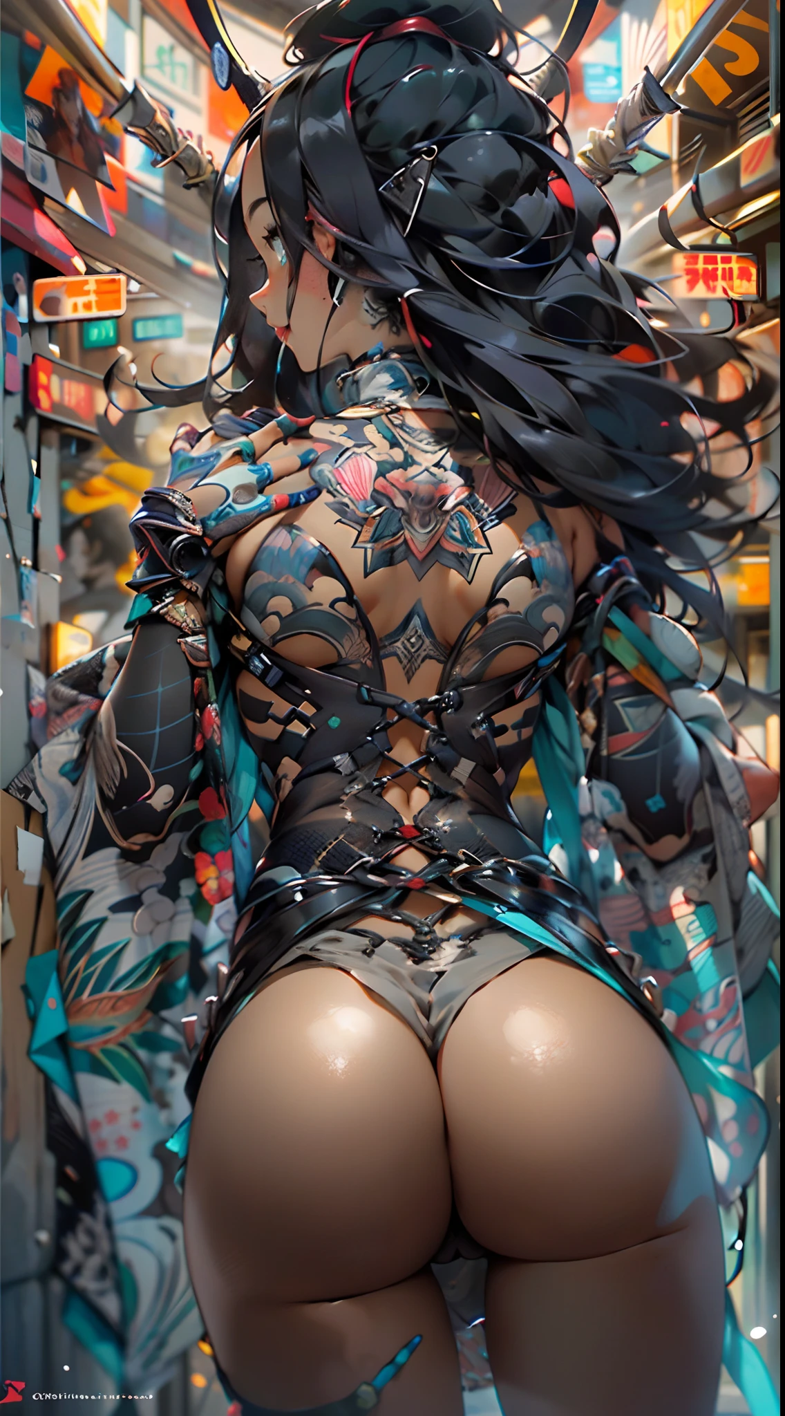 Mulher cyberpunk com pele escura e olhos azuis e cabelo castanho curto, 8k_wallpaper, olhos extremamente detalhados, corpo extremamente detalhado, dedo extremamente detalhado, (grande obra de arte digital), (Detailed manga illustration), (arte detalhada), ((perfeito)) anatomia, BETTER HANDS)), (detalhes intrincados:1.3), (ultra-detalhado:1.3), (illustration:1.3), (foco nítido:1.3), ( natural lightting:1.05), (cores vivas:1.3), Modelo: Break Domain, Realista, (Obra-prima, Qualidade Superior, Melhor Qualidade, Arte Oficial, Beauty and Aesthetics: 1.2), Muito Detalhado, Arte Fractal, Colorido, Mais Detalhado, Zentangle, (nude, sexy pose), (breasts and nipples, perfect vagina:1.2), (Fundo abstrato: 1.5) (1menino: 1.3), Deus, Cabelo Curto, (Olhos Vermelhos Brilhantes), Misterioso, (Magia), Homem Bonito, Floresta de Bambu, Borboleta