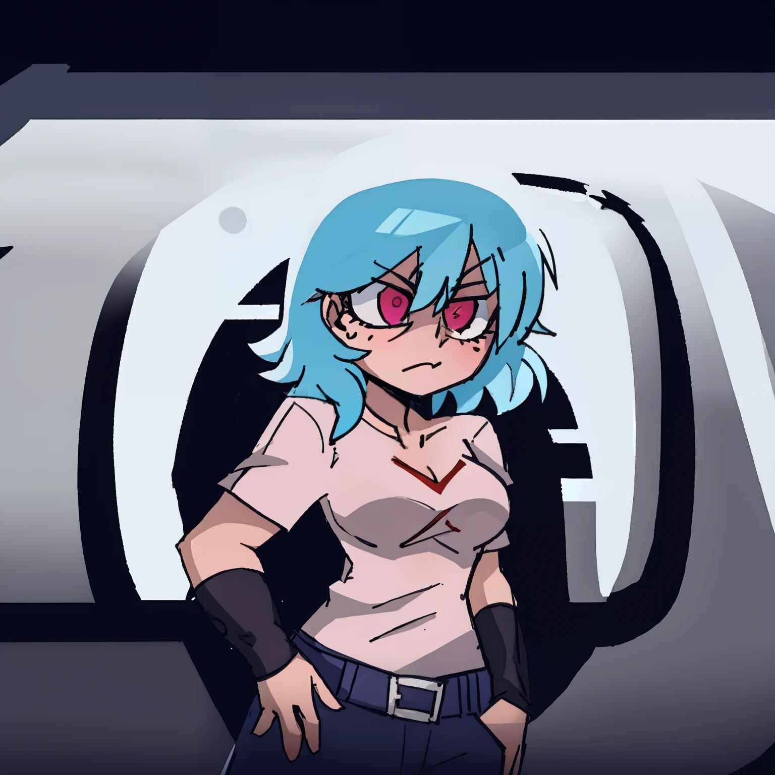 SkyFNF, medium hair,
