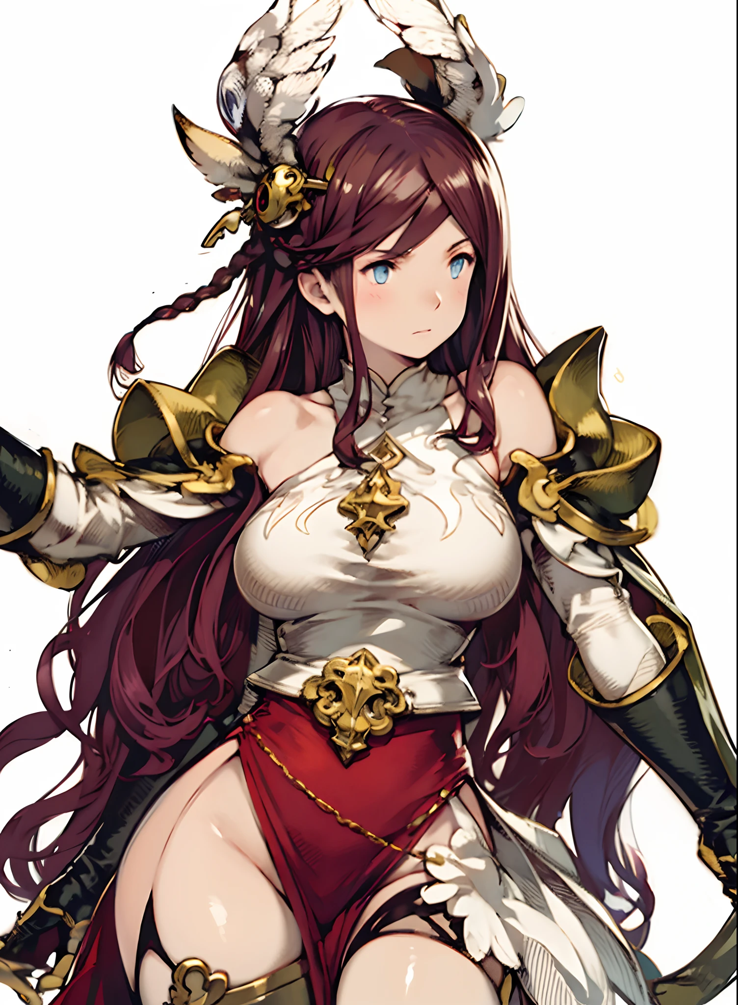 yoshida akihiko, 1girl, bravely default: flying fairy, bravely default \(series\), Nier, final fantasy, blue eyes, braid