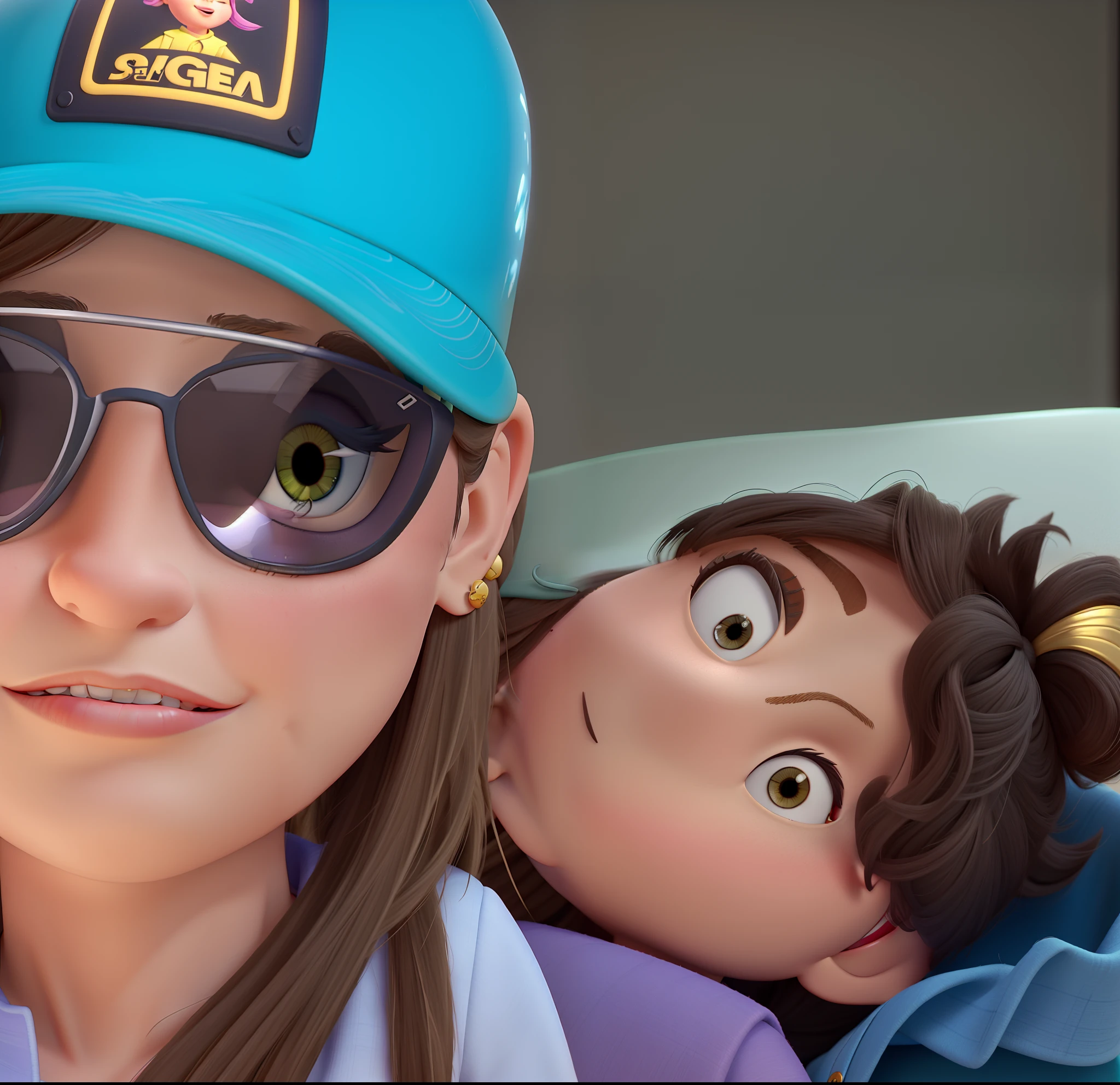 Uma mulher e uma menina em estilo pixar em alta qualidade