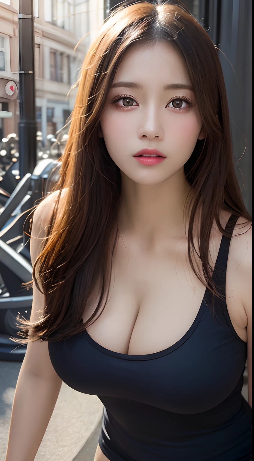 masutepiece, Best Quality, Illustration, Ultra-detailed, finely detail, hight resolution, 8K Wallpaper, Perfect dynamic composition, Beautiful detailed eyes,Colossal tits, fitness wear, Natural Color Lip,