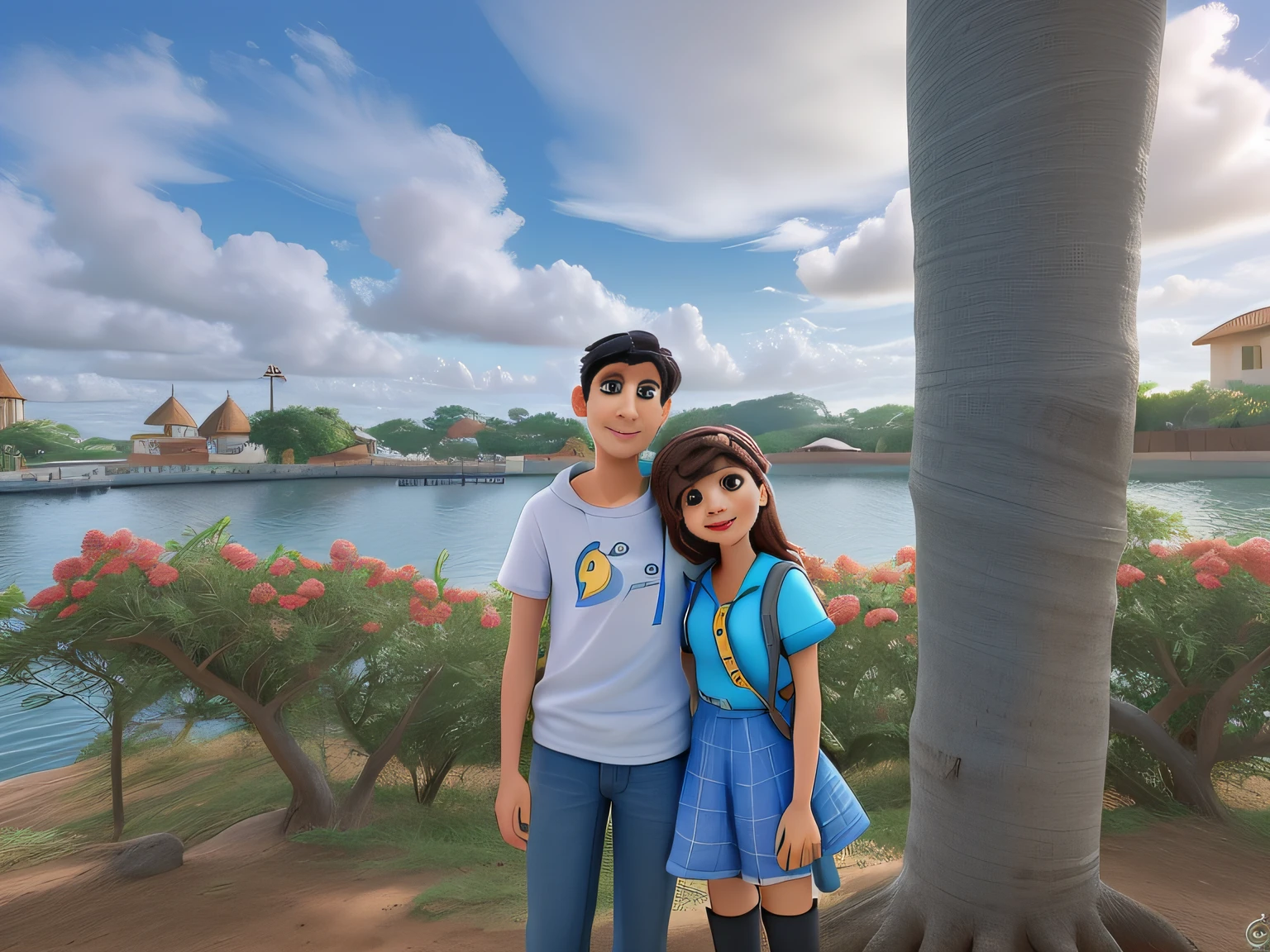 um casal no estilo pixar, alta qualidade, melhor qualidade