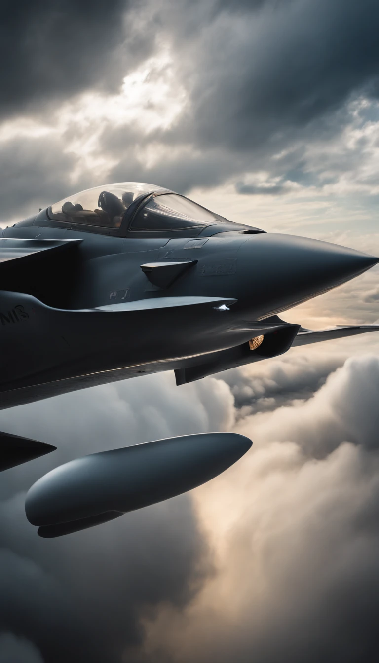 (best quality,4k,8k,highres,masterpiece:1.2),ultra-detailed,(realistic,photorealistic,photo-realistic:1.37),fighter jet flying through the clouds of a thunderstorm,stormy atmosphere,dark and menacing clouds,electrifying lightning bolts,torrential rain,textures of raindrops on the jet's surface,thunderclaps echoing in the sky,intense wind gusts,turbulence shaking the plane,hazy mist surrounding the jet,striking contrast between the jet's sleek silhouette and the chaotic storm,imposing size and power of the jet,glowing afterburners lighting up the stormy skies,illuminated cockpit with instrument panels and blinking lights,rushing adrenaline and excitement,hint of danger and suspense,impressive display of advanced technology,unstoppable force of nature,thunderous roar of the jet's engines,dynamic and dramatic composition,confident pilot skillfully maneuvering through the stormy environment,high-speed motion frozen in time,vivid colors and immersive details,impressive level of realism,soon-to-be iconic image capturing the essence of power and wilderness,artistic representation of the harmonious coexistence between human achievements and nature's grandeur.
