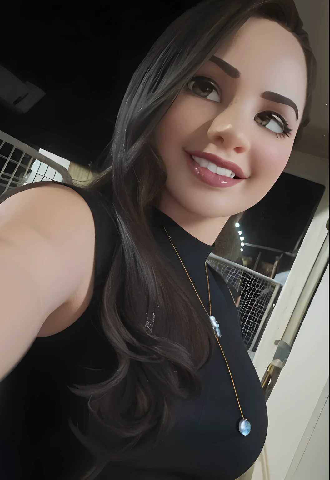 modelo disney pixar, mulher morena, cabelos longos encaracolado, magra, rosto arredondado com labios grossos, sobrancelha bem delineada e magra