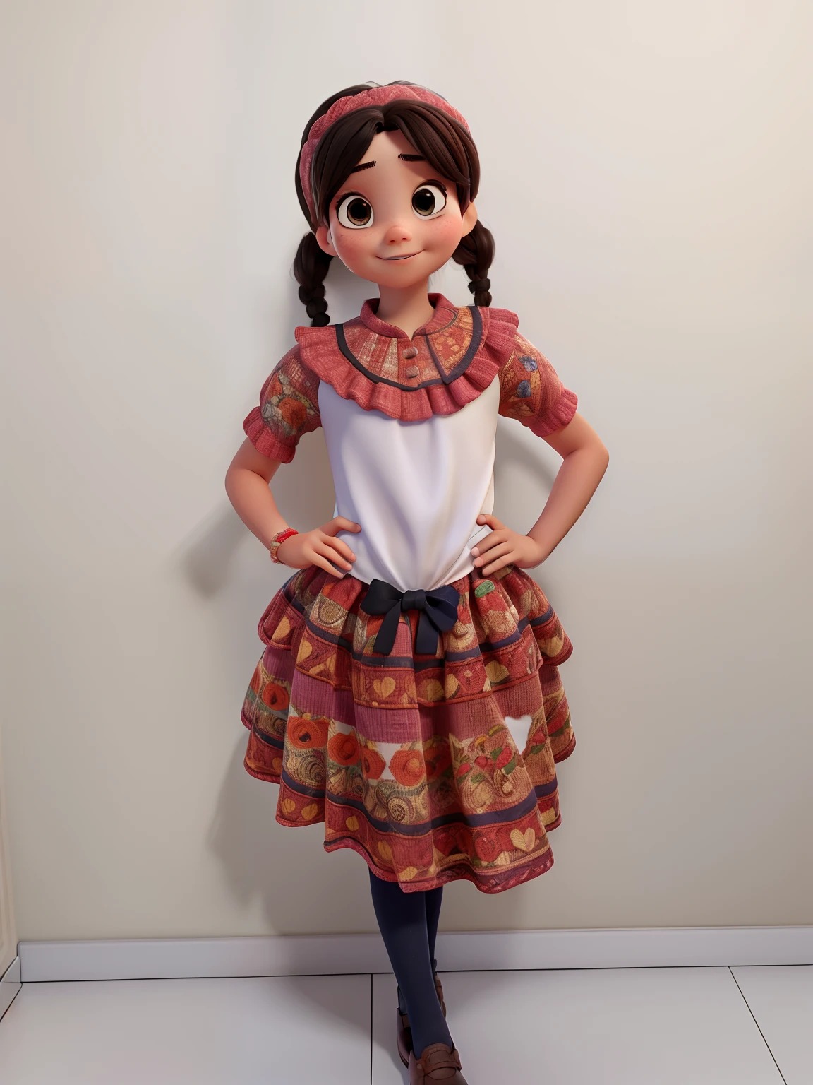 a girl child, usando um vestido estilo Disney pixar, melhor qualidade