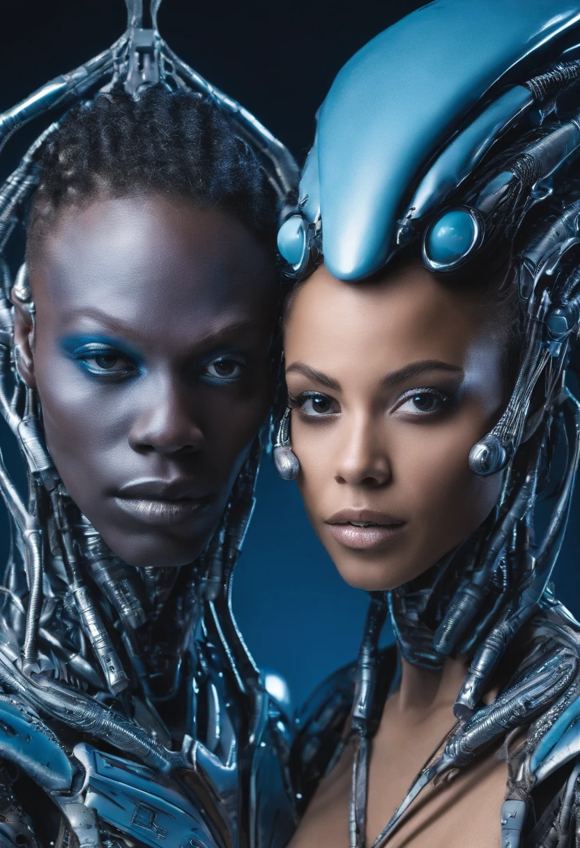 Couple bi-racial, fait le sexe, un alien, une humaine, humaine cheveux long blond, yeux bleu claire