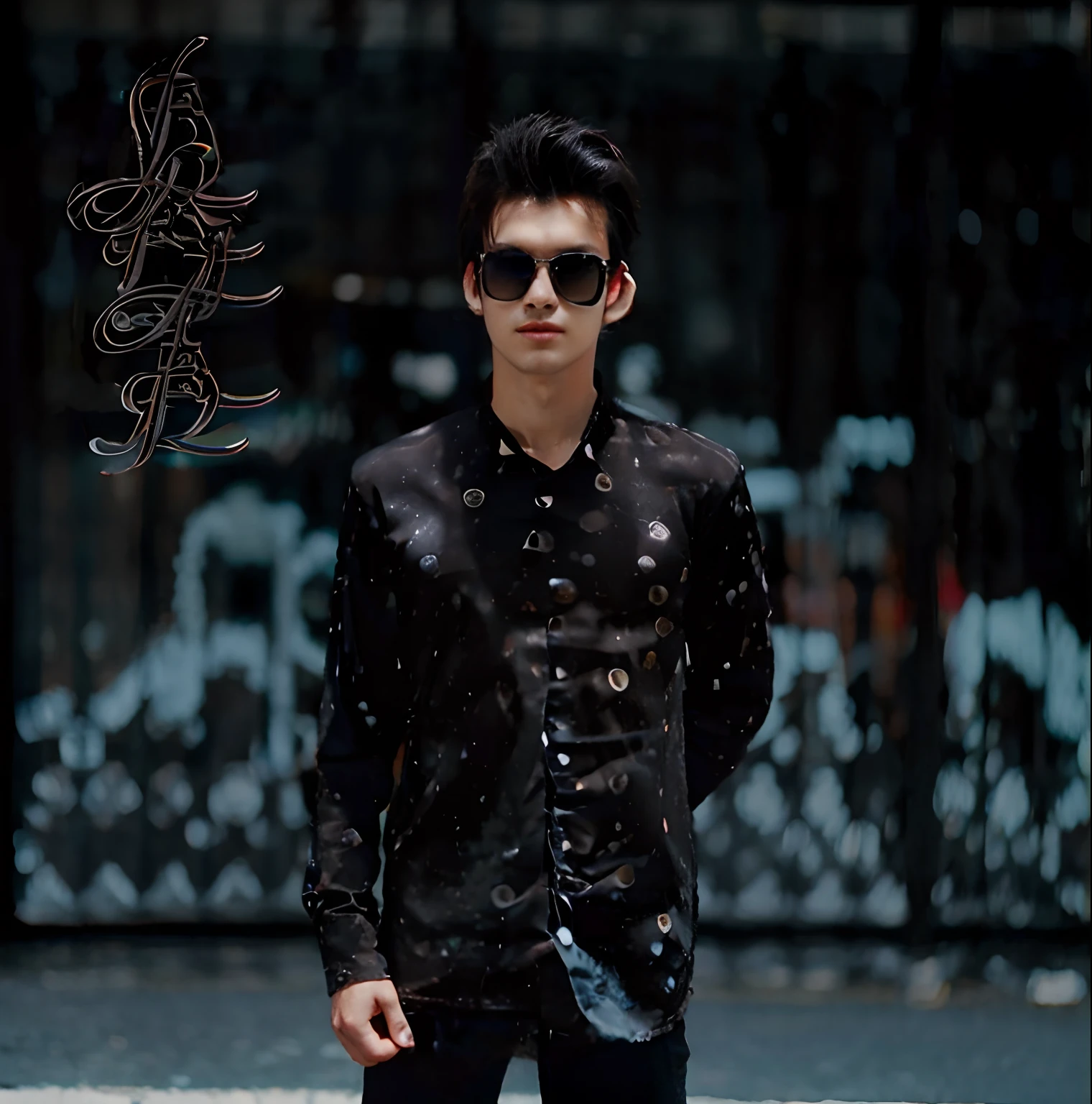 back change car background and black shirt and good looking