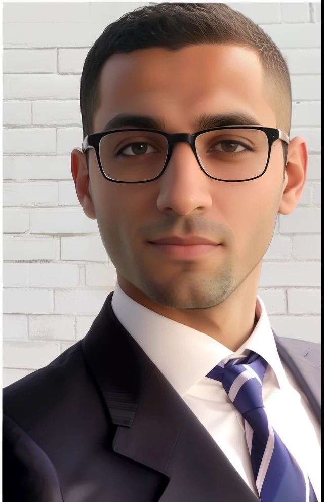 arafed man in a suit and tie standing in front of a brick wall, imagem profissional, foto de perfil profissional, Mohamed Chahin, foto do perfil, foto de perfil headshot, Emad Mostaque, Advogado curdo, wearing a suit and glasses, foto de perfil profissional, Amr Elshamy, foto de perfil, taken in the early 2020s