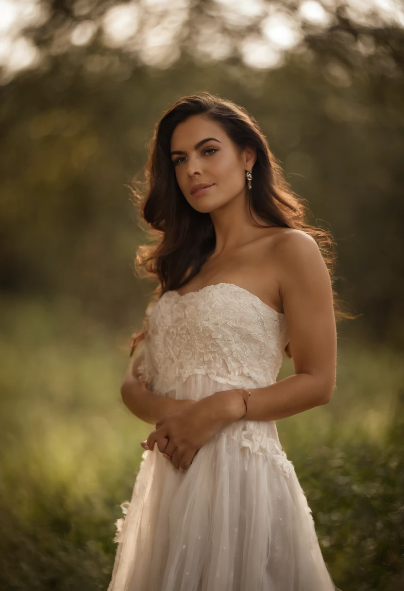 bonita, sexy, 1girl,ligerie , em meio a natureza, (Peito muito grande、Mother's Escots、peito saliente、Exponha seus seios、Do not hide all breasts、Mamilo bonito), gloss、um colar, e 8k, extremamente realista e extremamente nitido