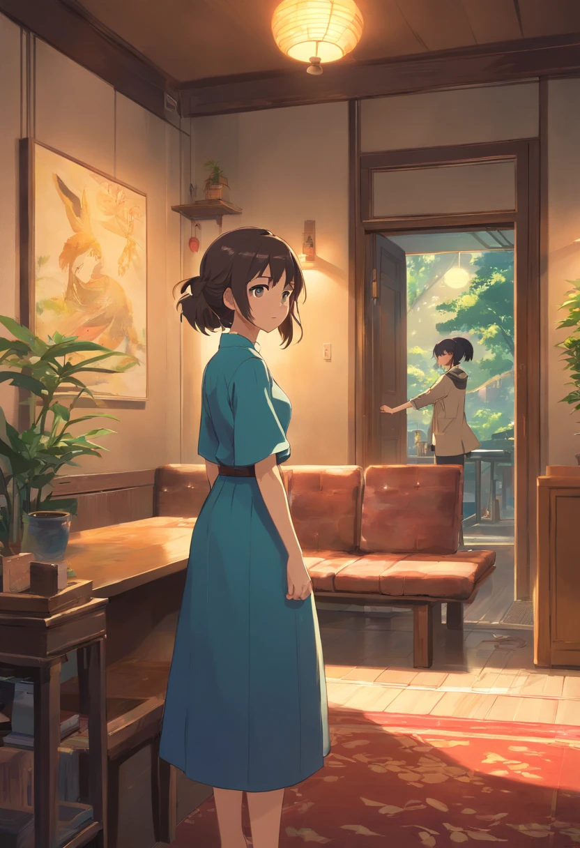 The indoor living room is spread out。Sofas and tables are arranged,、a calm atmosphere is in the air。In the center of the image is the、A man in a suit is sitting。He exudes an intelligent and calm atmosphere,、In his hands is a mysterious file。Subtle clues are scattered throughout the room indicating that he is a spy。

On the opposite wall、A woman with a dignified attitude is standing。From her atmosphere、Determination and assertiveness are felt。In her hand is a gun,、It tells us that he is an assassin。Around her々Notes littered with codes and allusions are posted on the walls。

Eta、Between the two of them,、A bright and energetic girl stands。There is an astonishing sparkle in her eyes.、An enigmatic light dances in the palm of her hand。She has superpowers and、It brings a fantastic atmosphere to the whole room。Around it is、There is a radiant energy in the air that symbolizes her abilities。

Even though they are this family、Each of them has different secrets and abilities.、That gives depth to their personalities and family dynamics。