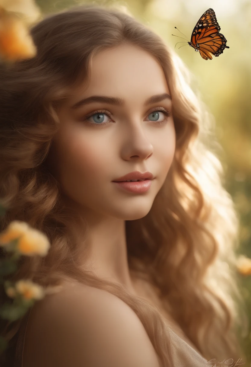 (best quality,4k,8k,highres,masterpiece:1.2),ultra-detailed,(realistic,photorealistic,photo-realistic:1.37),beautiful detailed eyes,beautiful detailed lips,extremely detailed eyes and face,long eyelashes,innocent expression,smooth and flawless skin,pinkish cheeks,happy and playful,shiny bright hair flowing,curly golden hair,slender body,joyful and carefree,in a blooming flower garden,butterflies flying around,fresh green grass and colorful flowers,vibrant and lively atmosphere,clear blue sky and fluffy white clouds,warm sunlight shining through the trees,soft breeze rustling the leaves,birds singing happily,peaceful and serene setting,creating a sense of harmony and bliss,soft pastel colors,pure and gentle color palette,subtle golden hues,warm and inviting lighting,creating a magical and dreamlike ambiance. 8  naked girl