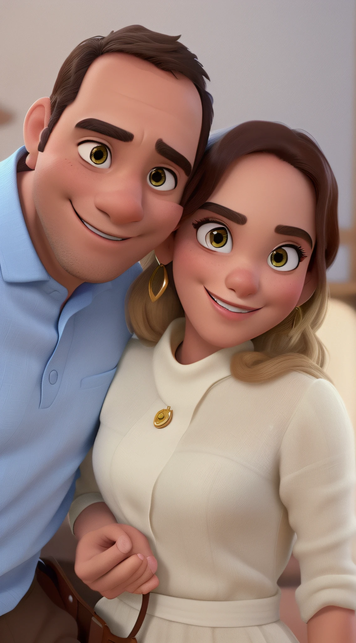 Um casal estilo disney pixar, alta qualidade, melhor qualidade