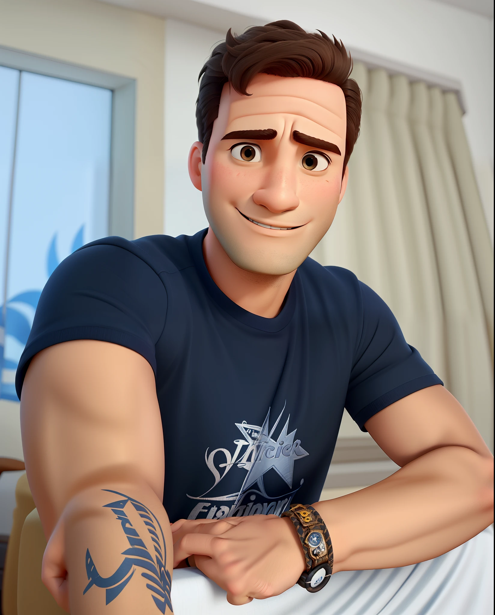 Um homem branco cantor estilo disney pixar em alta qualidade melhor qualidade