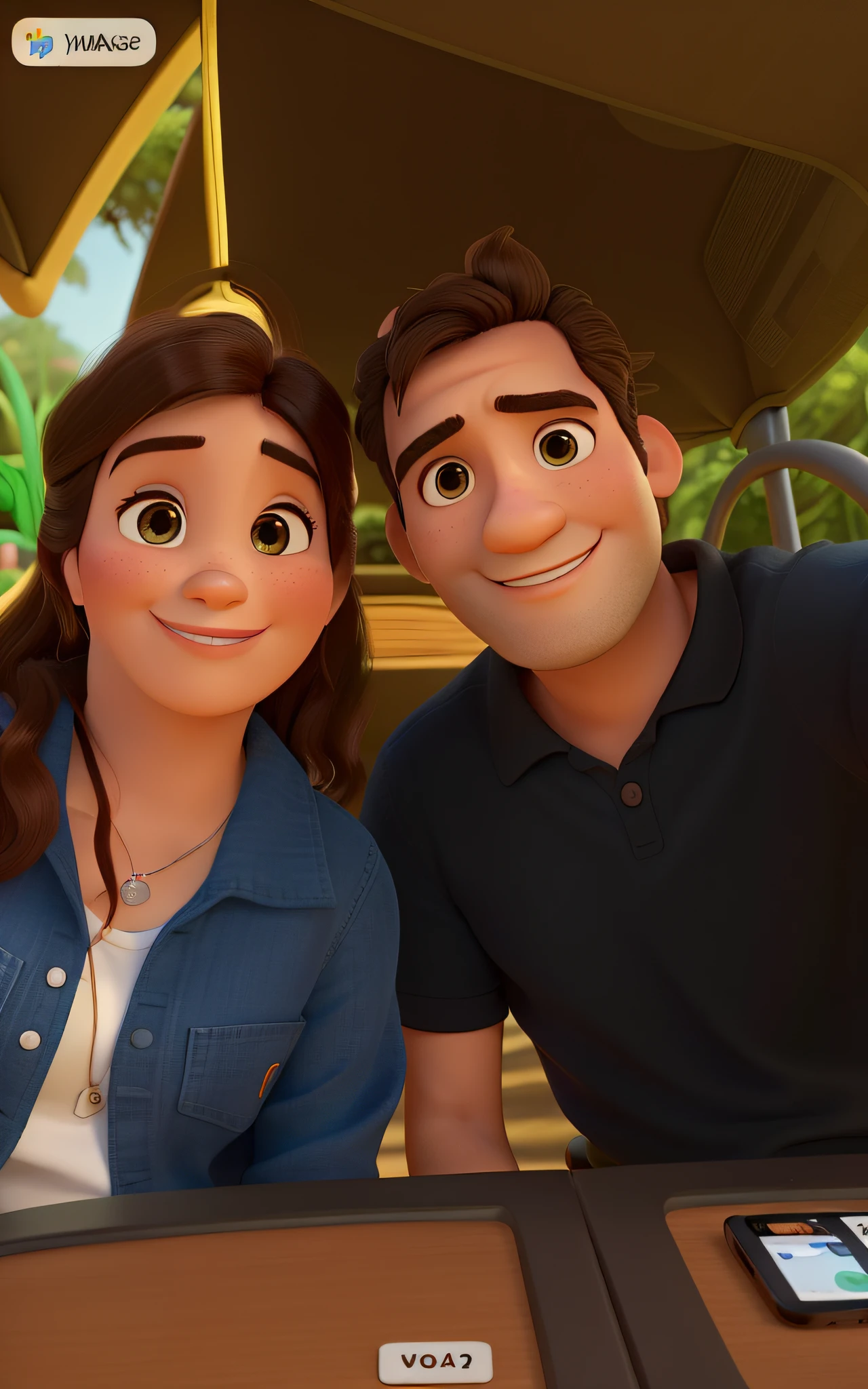 There are two people who are posing for a pic together pixar style, imagem de perfil, momma and papa, Mulher de 30 anos, 3 0 anos de idade mulher, vacation photo, muito bobo olhando, Casal feliz, Selfie apaixonada, foto do perfil, imagem do avatar,