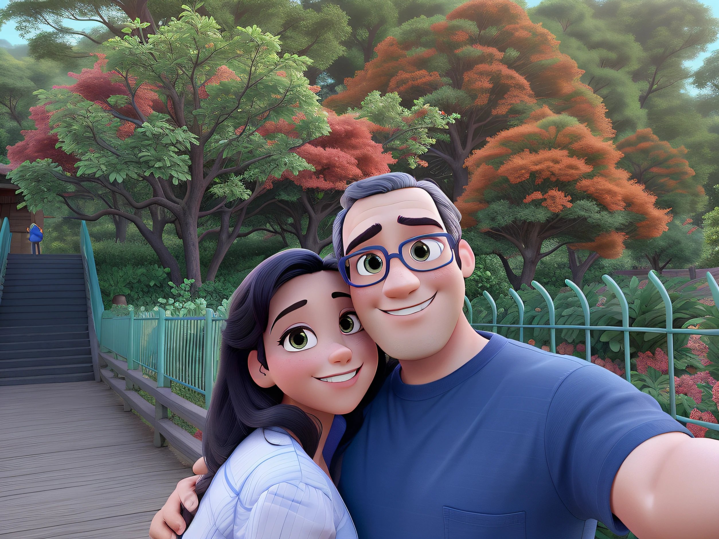 um casal estilo pixar, high resolution and high quality.