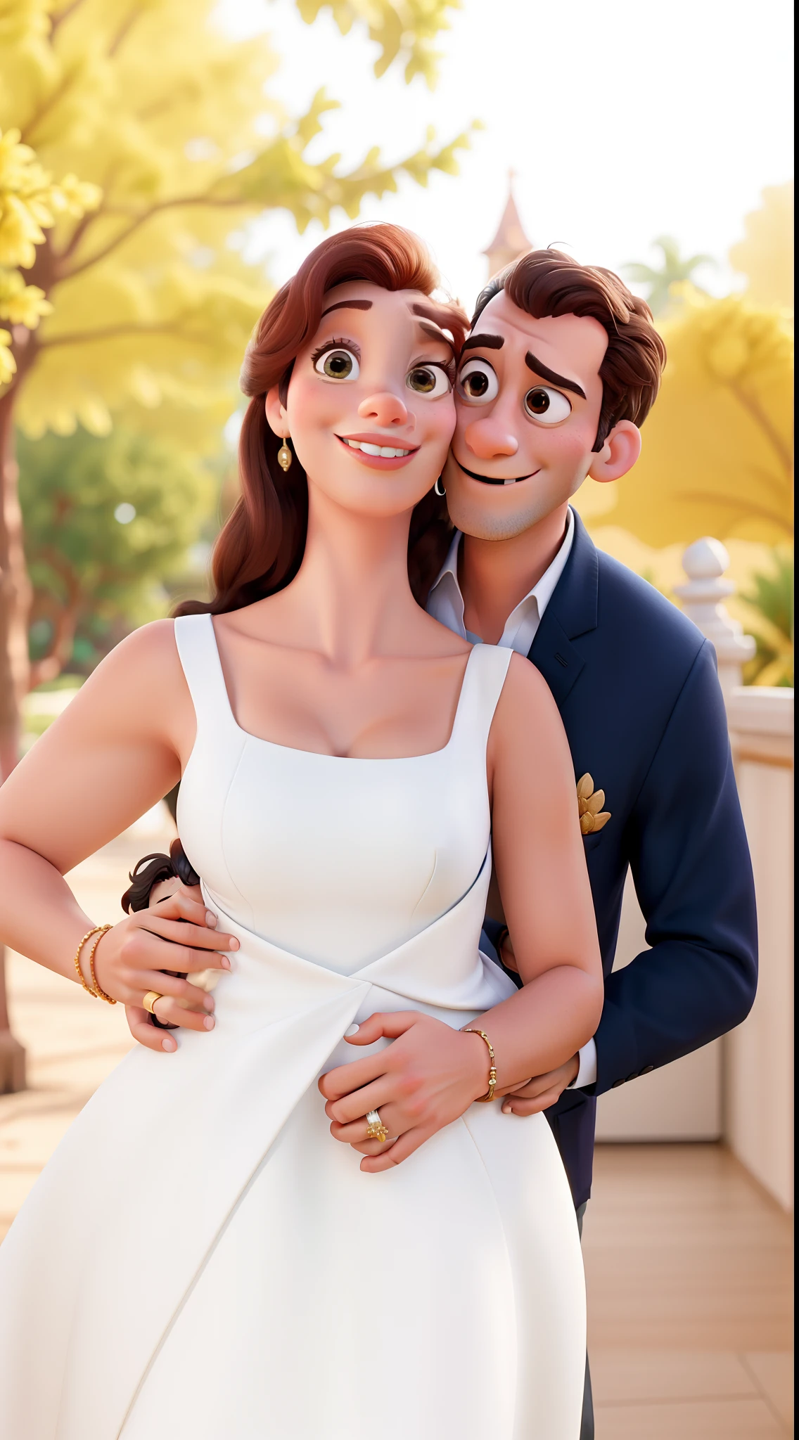Casal estilo Disney pixar, magros e elegantes, alta qualidade