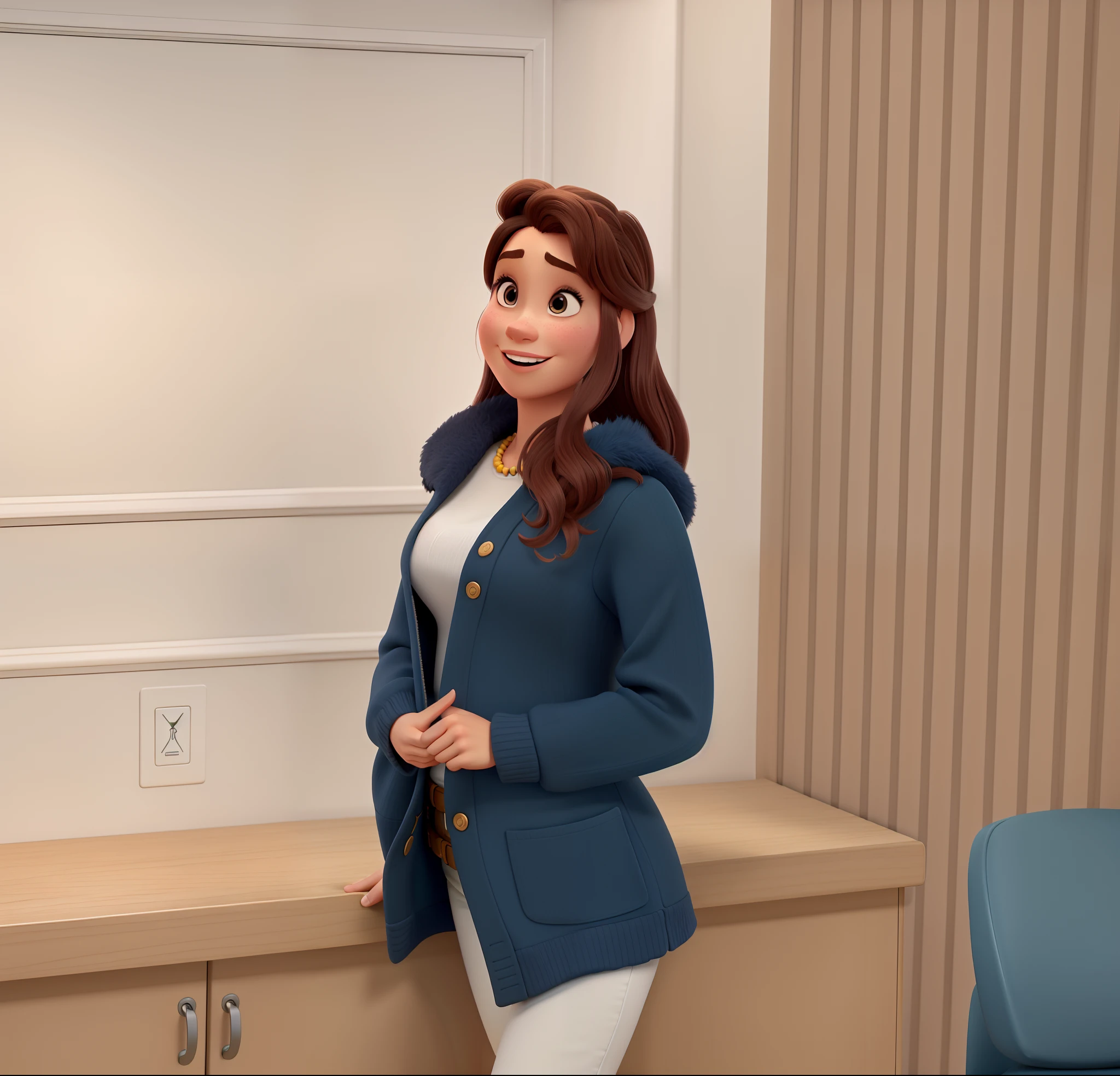 Uma mulher, no estilo disney-pixar, alta qualidade