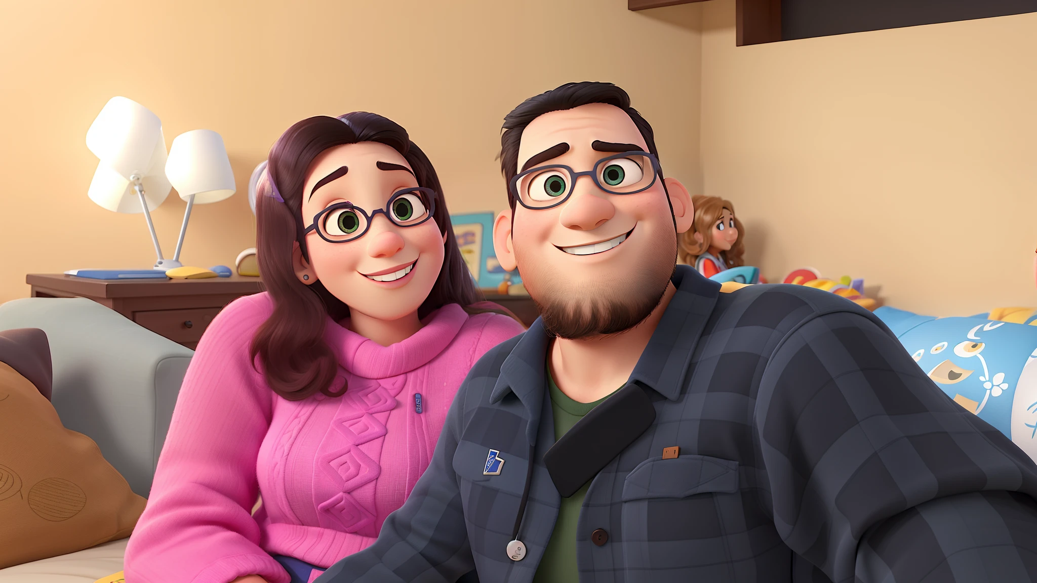 Um casal estilo pixar, alta qualidade, melhor quailidade.