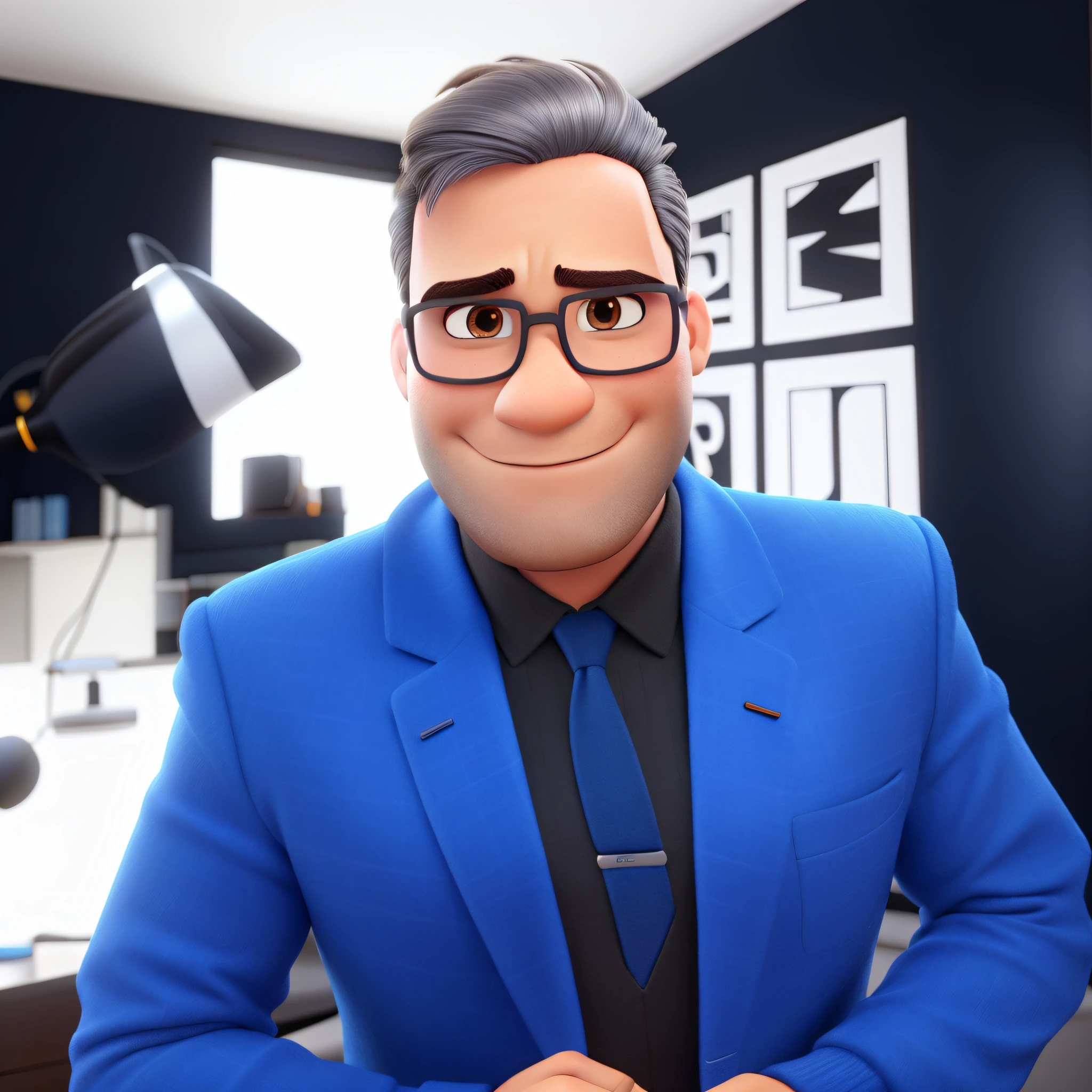Um homem estilo disney pixar, cabelo preto, alta qualidade, melhor qualidade