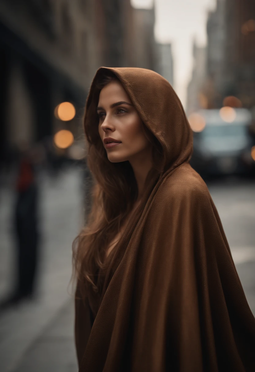 mulher ruiva bonita, cabelos cacheados avermelhados, muito bonito, 18 anos. (walking down 5th avenue in New York), (She is completely naked covered with a long cloak, Open to the photographer's camera), (foco frontal, non-frontal), Long hair down to the middle of the back, pele detalhada com manchas , abdomen, Realistic photography, fotografia, (cintura perfeita), (Totally not), Totally not, piece of master, Realistic, Realismo, renderizado, Alto contraste, Digital Art Trend Realistic Photography on Artstation 8k HD Realistic High Definition Detailed, circunstanciado, textura da pele, hiper detalhado, textura de pele realista, (Bastidores, in a historic city, cidade antiga), melhor qualidade, ultra high-resolution, (fotorrealista: 1.4),, Very high resolution, circunstanciado, fotografia RAW, Sharp, by Lee Jeffries Nikon D850 film Stock Photography 4 Kodak Portra 400 camera F1.6 lentes, cores ricas, textura hiper realista, Trend Dramatic Unrealengine Lighting in ArtStation Cinestill 800,