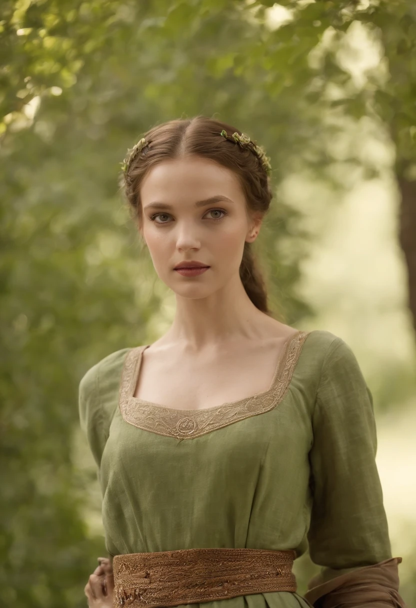 (((uma ferida avermelhada profunda atravessa sua bochecha esquerda))) tez justa, mulher em torno de 19 anos, cabelos brancos naturais, olhos verdes distintos, vestindo kohl, slender and graceful, Beautiful, luz de velas em um ambiente medieval, Ultra sharp focus, tiro realista, roupas femininas medievais, cores tetradicas (cicatriz:1.4)