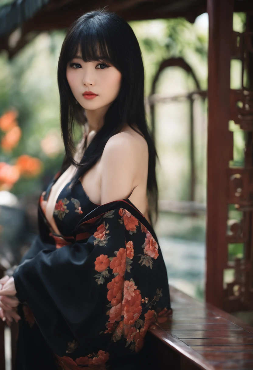 Black hair, Cute, Woman, Front-facing, Big Tits Japan Fair Skin