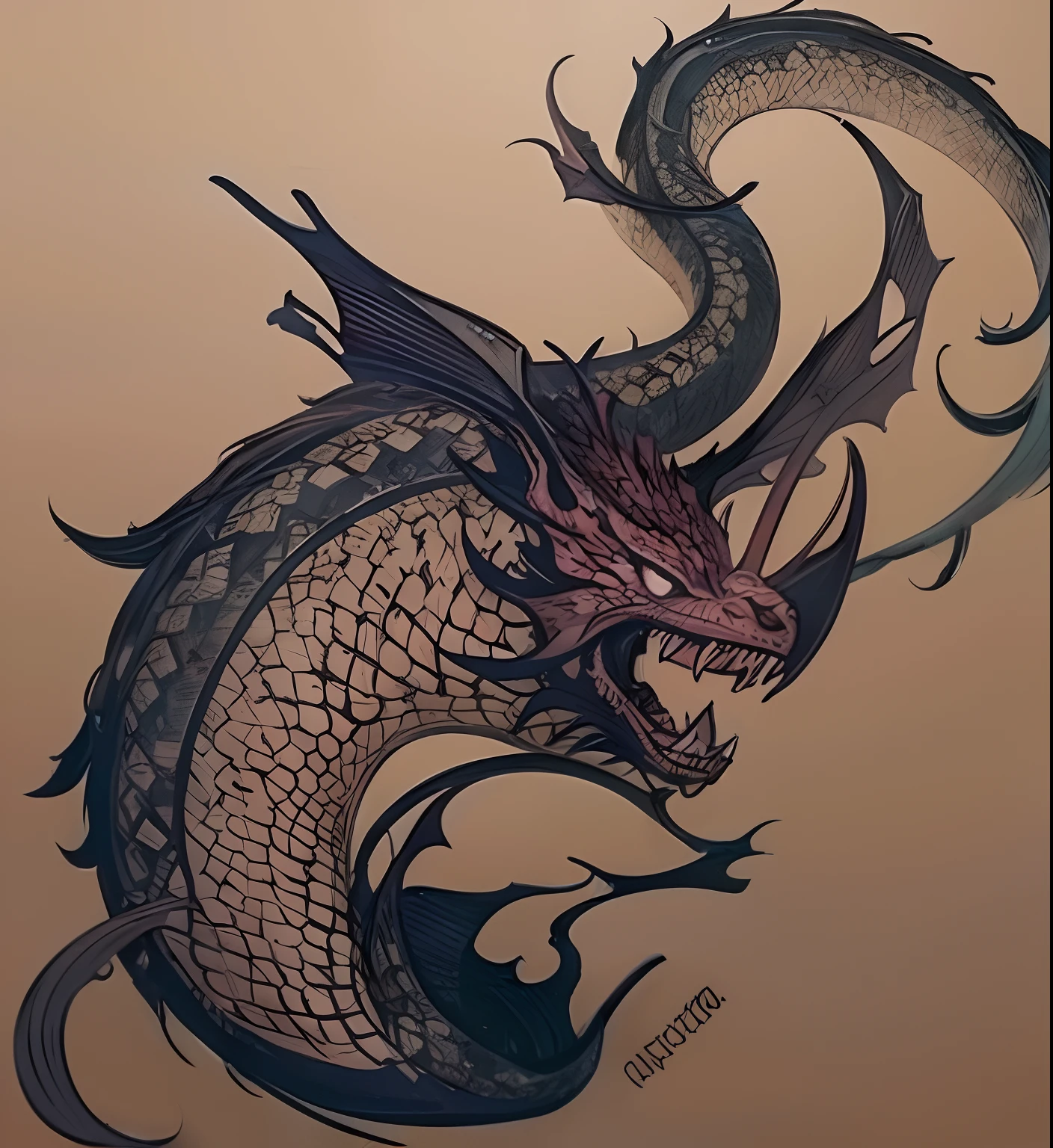 Lovely Chinese dragon drawn by Wu Guanzhong,Cute shape,Dot Art,The dragon leaps from above,Head close-up,Abstract simple lines,illustration,Pink and a little gold,Advanced color matching,White background,18k