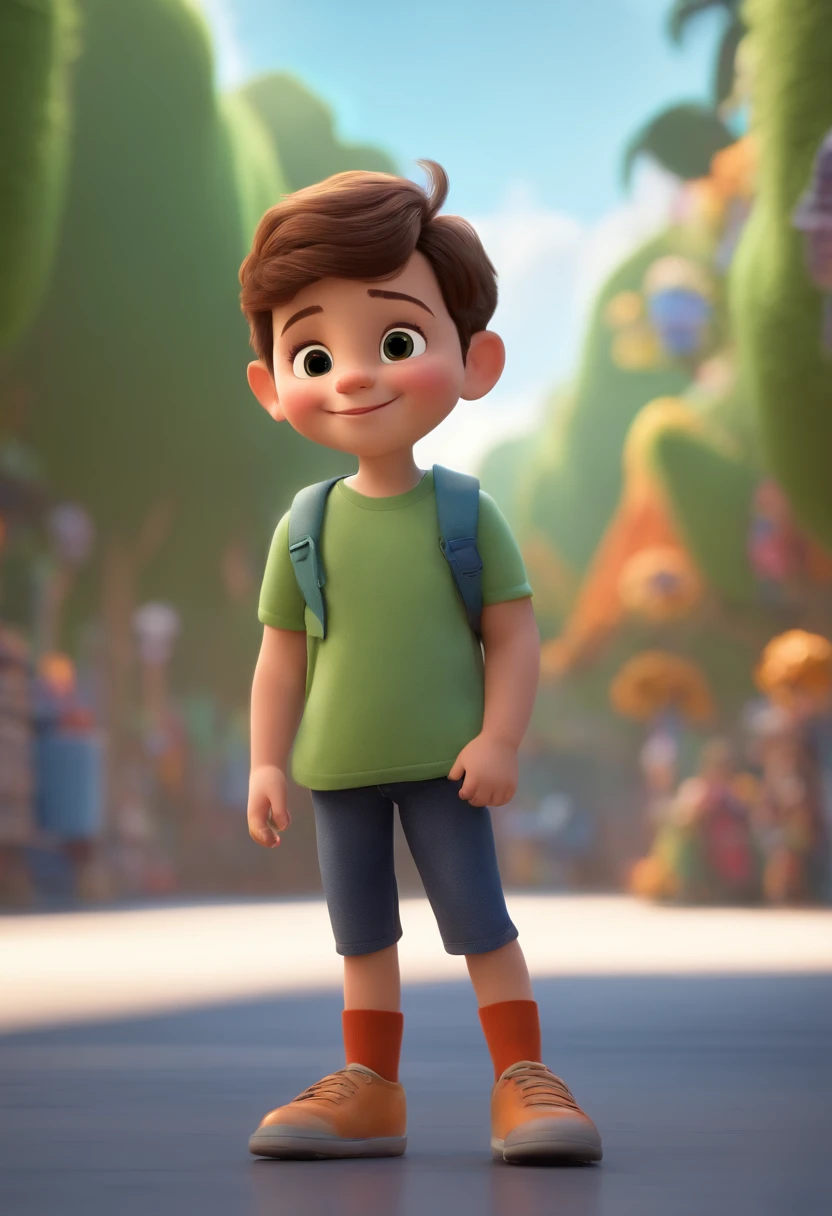 a happy cute ??? standing short hair, vestindo uma fantasia espacial, , fundo branco, barnet, Tom, Estilo Pixar, ....3d, desenhos animados, rosto detalhado, asymmetrical 16k