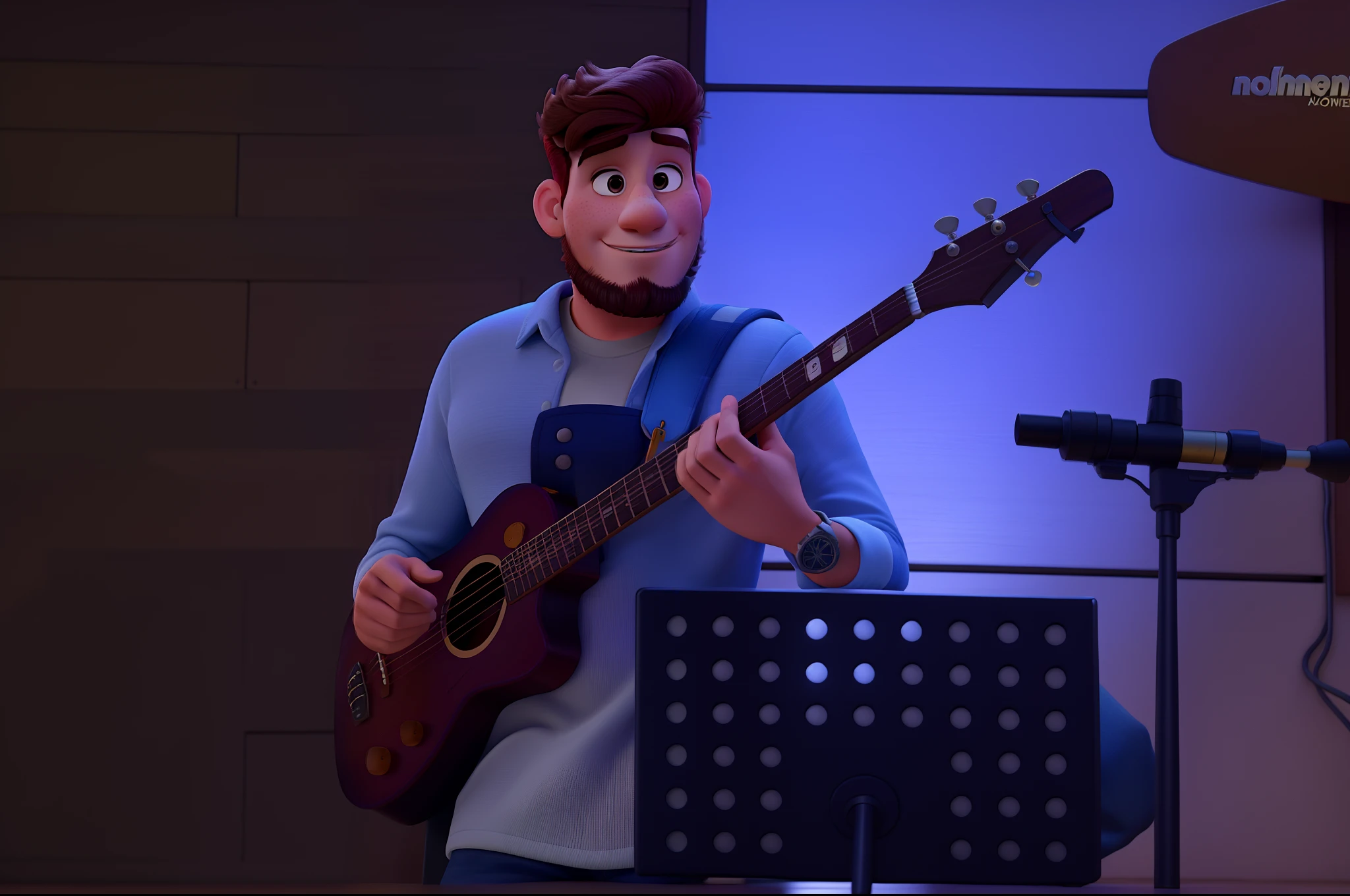 UM HOMEM MORENO ESTILO DISNEY PIXAR, ALTA QUALIDADE, MELHOR QUALIDADE