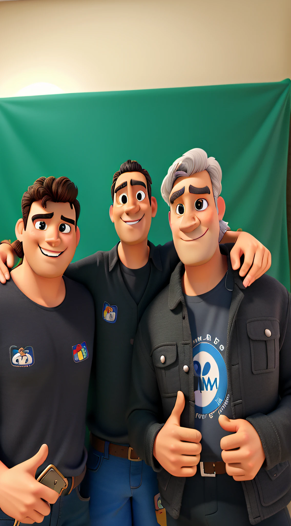 3 amigos estilo disney, pixar em alta qualidade e com fundo de um castelo