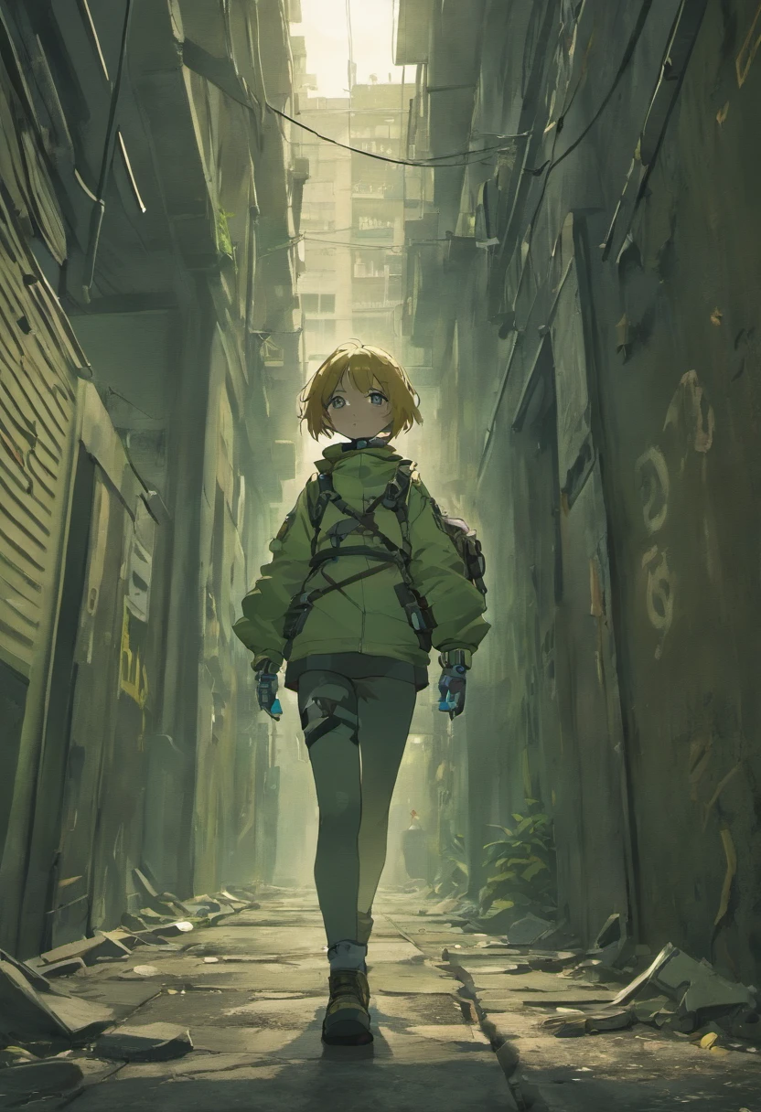 (best quality,4k,8k,highres,masterpiece:1.2),ultra-detailed,(realistic,photorealistic,photo-realistic:1.37),Biohazard suit,Scavenger,r boy and Teenagegas masks,dystopian setting,desolate landscape,polluted air,grim atmosphere,decaying buildings,dark and moody lighting,post-apocalyptic,abandoned city,gritty texture,detail-oriented,hauntingly beautiful,desperation,wide-angle shot,graffiti-covered walls,rubble and debris,overgrown vegetation,worn-out gas masks,tattered clothing,hopeful expression,emotional connection,intense gaze,parallel narratives,storytelling through visuals,muted color palette,subtle hints of red,contrast between light and shadows,ominous clouds,uneven ground,deserted streets,visual tension between characters,broken glass shards,interaction between characters,hidden dangers,an air of mystery
