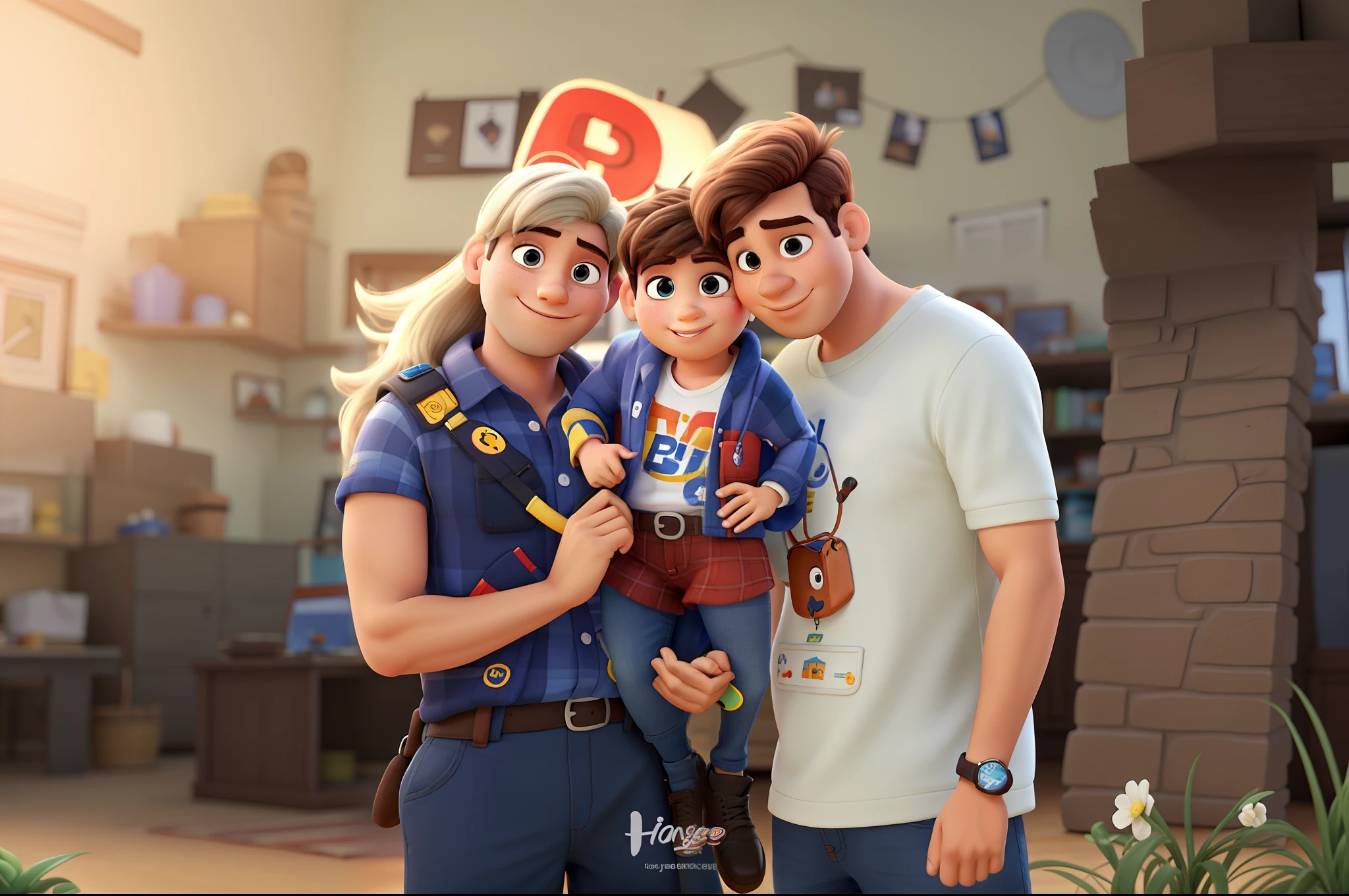 Mulher menino e homem estilo Pixar alta qualidade