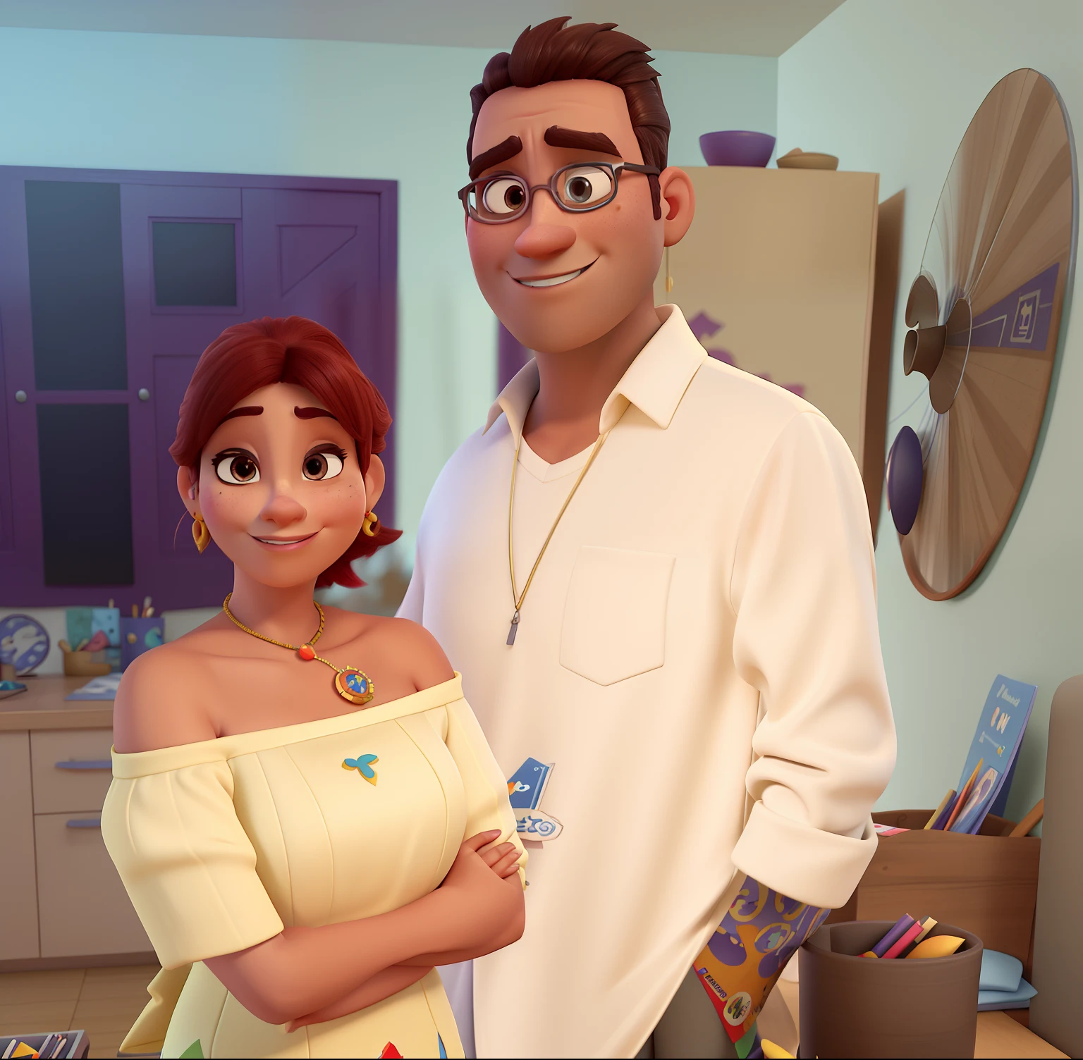 Cartoon character of this people’s , Caractere estilizado, animation style rendering, 3D estilizado, Arnold Maya render, 3d render stylized, toon render keyshot, Personagem 3D, Personagem 3D, 3d rendering stylized, 3 d character render, personagem de desenho animado, Personagem de close up, Pose de personagem, (Estilo Pixar) (master part:1.2) (Bokeh) (best quality) (pele detalhada) (textura detalhada) (8k) (argila) (Cinematic lighting) (foco nítido) not change the personal face of the people’s