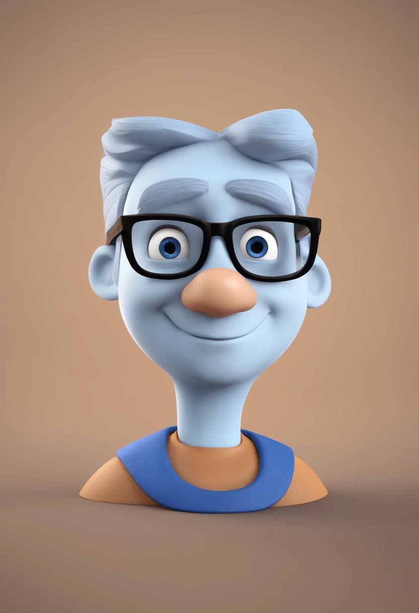 Cartoon character of a man with black glasses and a blue shirt, animation character, Caractere estilizado, animation style rendering, 3D estilizado, Arnold Maya render, 3 d render stylized, toon render keyshot, Personagem 3D, Personagem 3D, 3d rendering stylized, 3 d character render, personagem de desenho animado, Personagem de close up, Pose de personagem,  (Estilo Pixar) (master part:1.2) (Bokeh) (best quality) (pele detalhada) (textura detalhada) (8k) (argila) (Cinematic lighting) (foco nítido